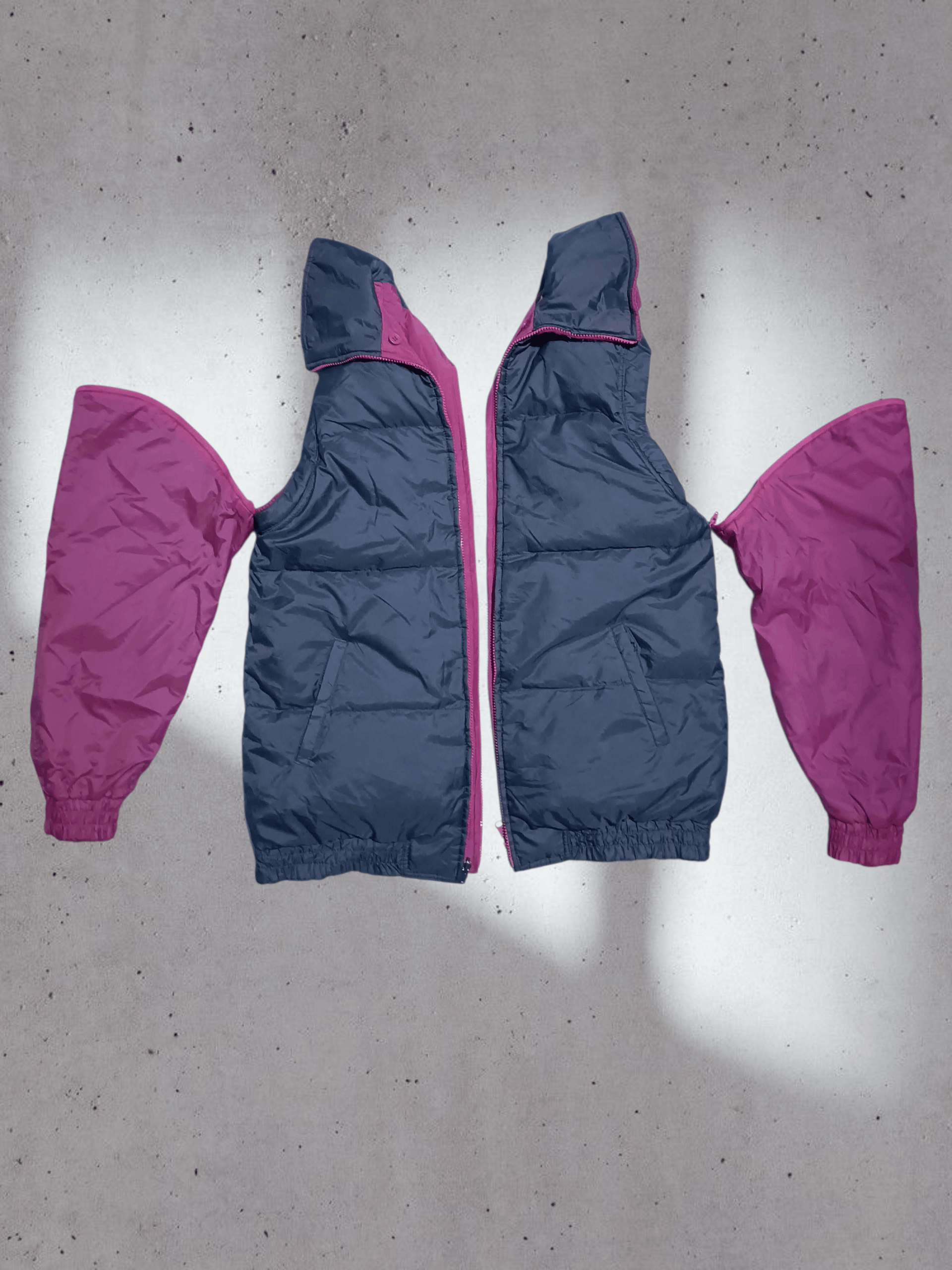 Japanese Brand Two Tone Convertible Puffer Down Jacket Size US L / EU 52-54 / 3 - 1 Thumbnail