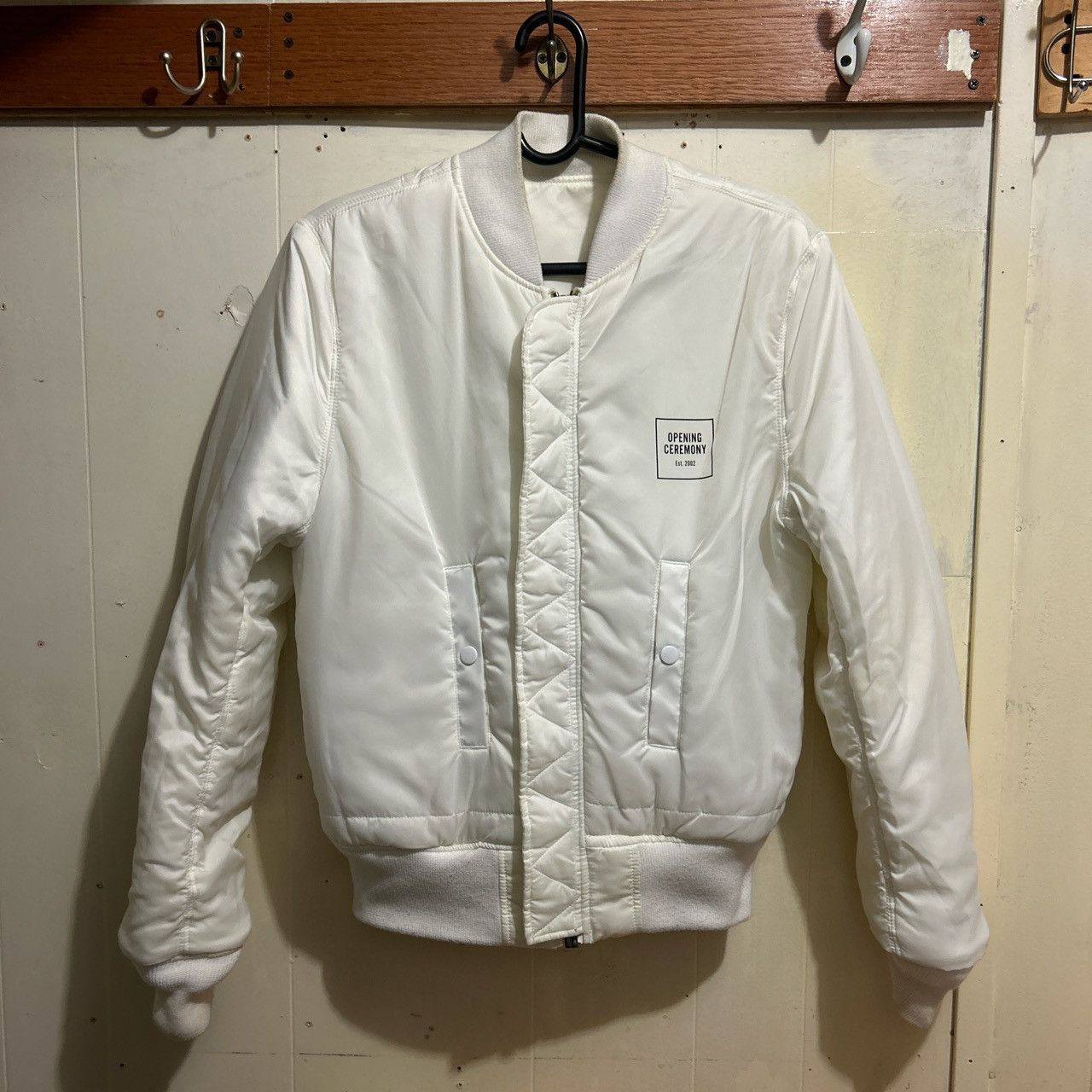 image of Opening Ceremony X Alpha Industries Reversible Bomber Jacket in White, Men's (Size Small)