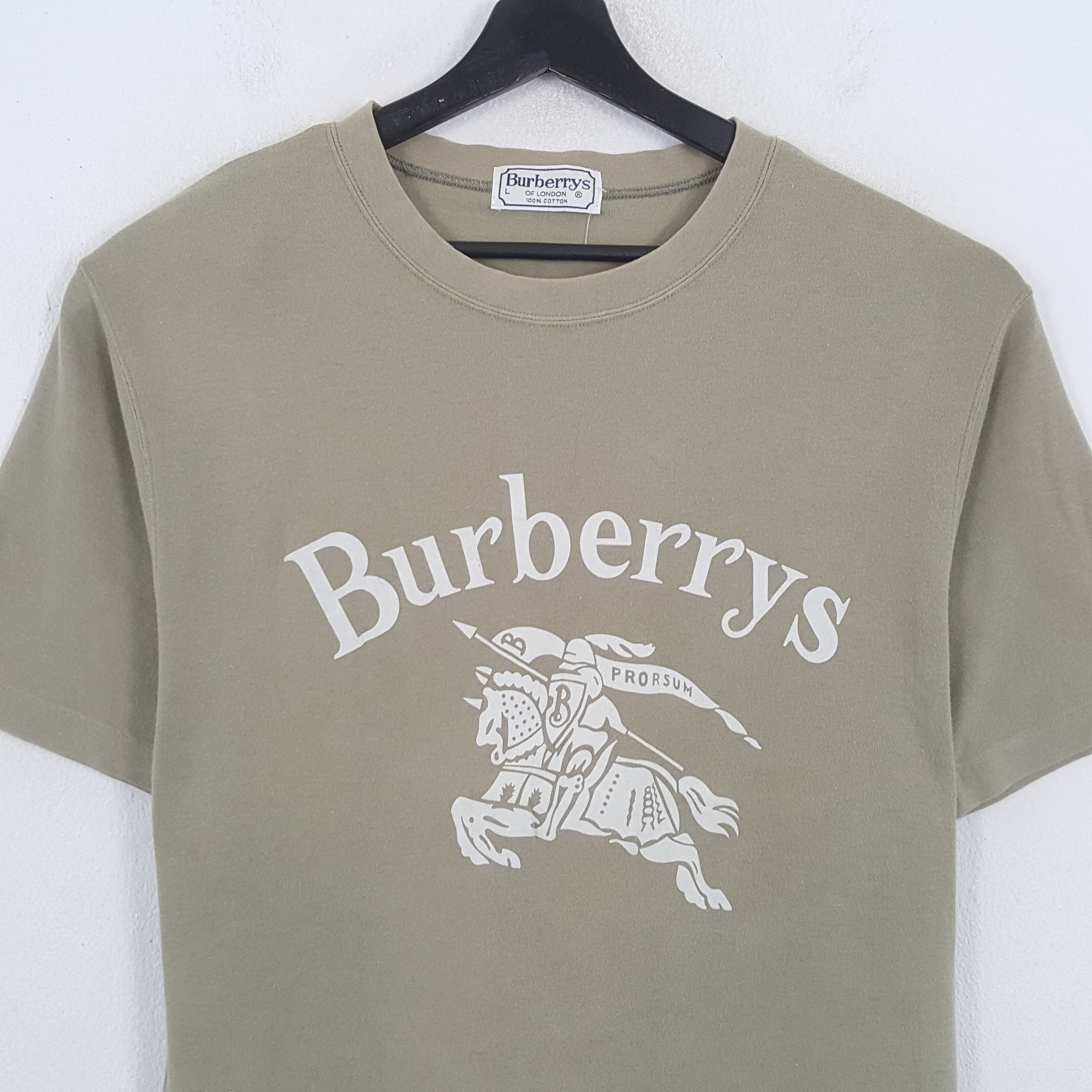 Burberry × Vintage BURBERRYS Fashion Brand Logo Spellout Design Tshirt Size US L / EU 52-54 / 3 - 2 Thumbnail