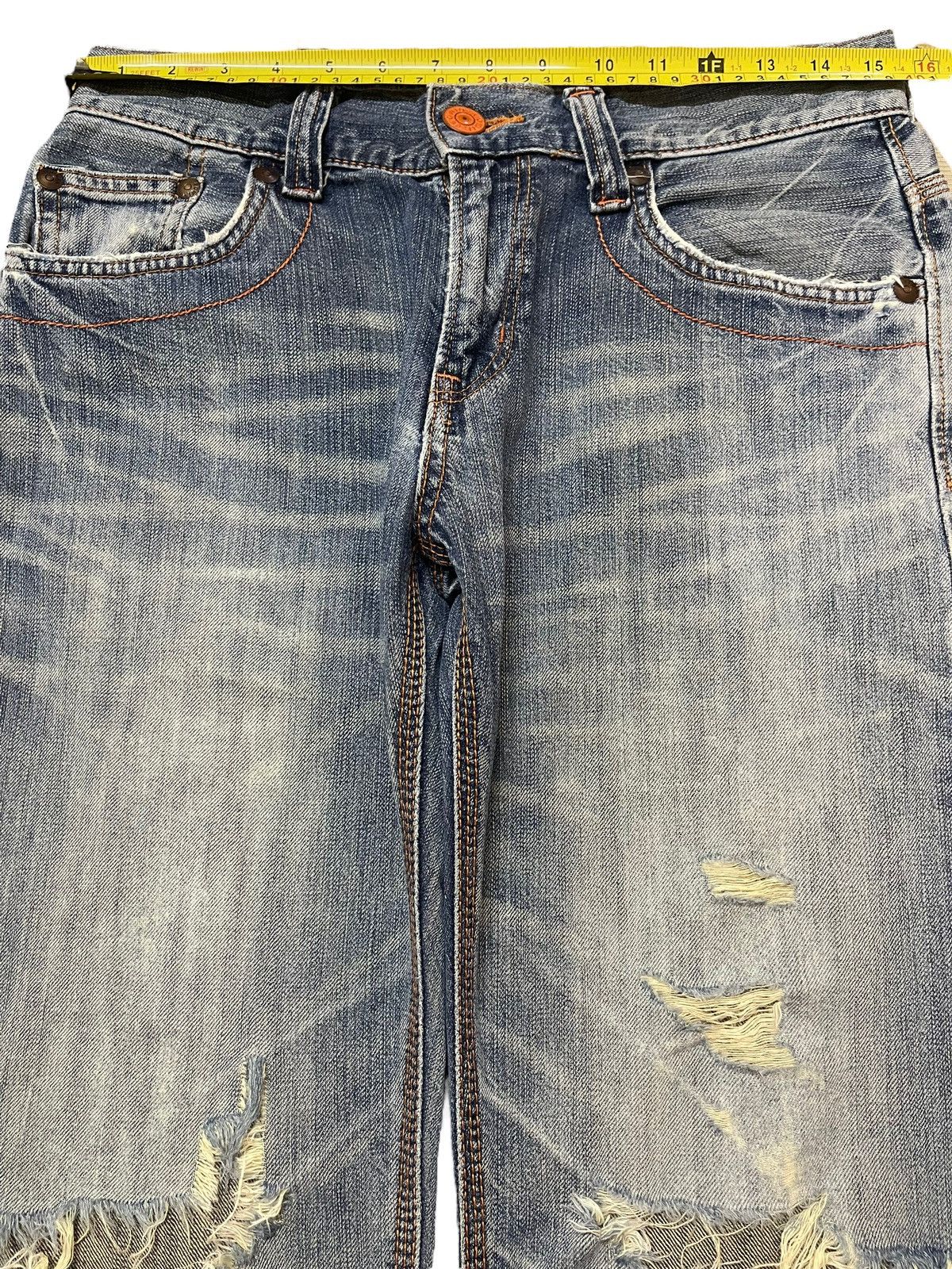Edwin Vintage Edwin Blue Faded Wash Distressed Style Jeans Size US 30 / EU 46 - 11 Thumbnail