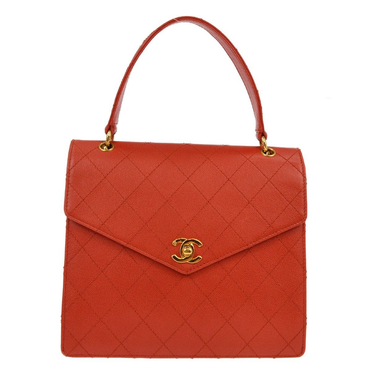 Chanel Chanel Vintage Top Handle Flap Bag Quilted Caviar Size ONE SIZE - 1 Thumbnail
