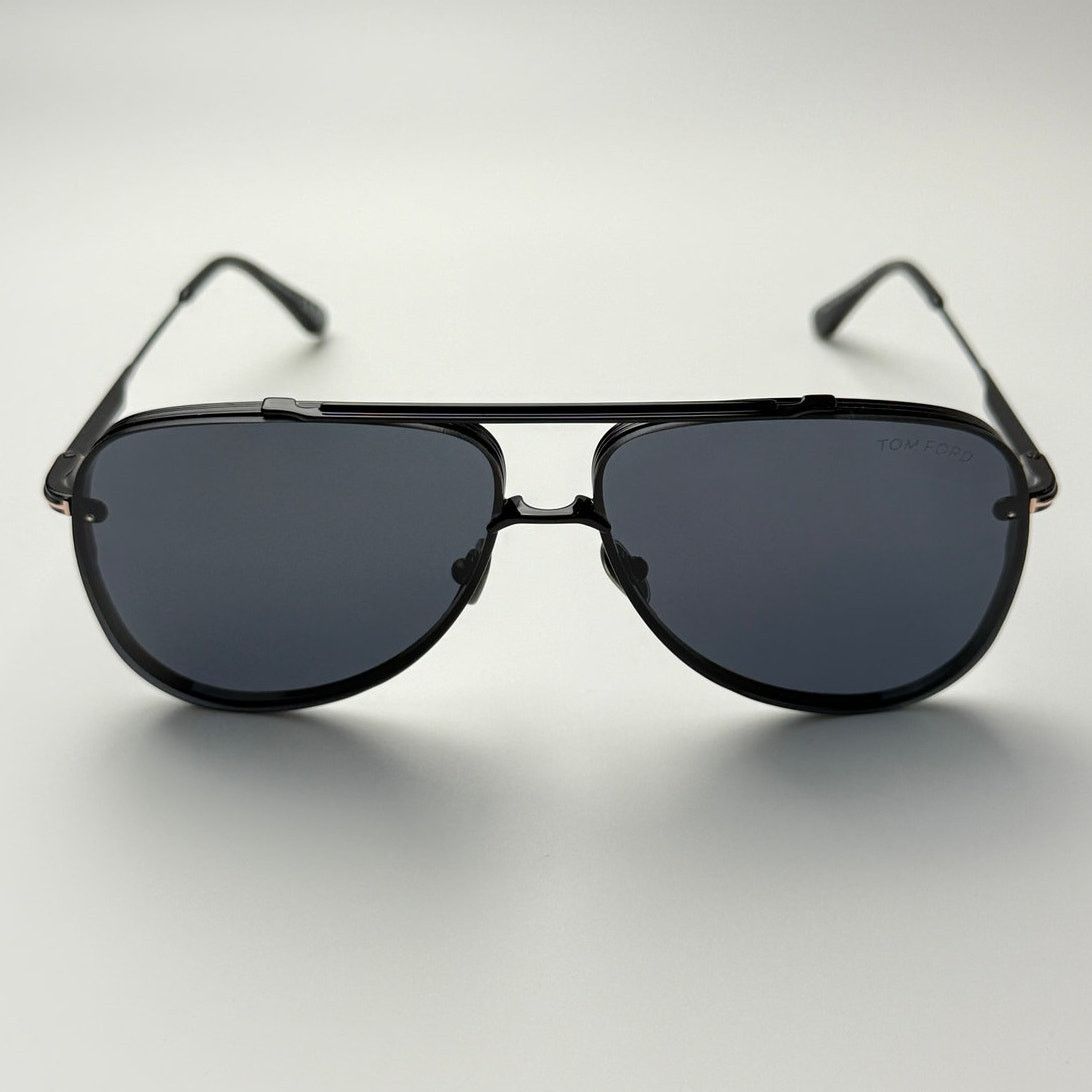 Tom Ford TOM FORD Sunglasses FT1071 01A Leon Shiny Black/Smoke Grey Size ONE SIZE - 5 Thumbnail