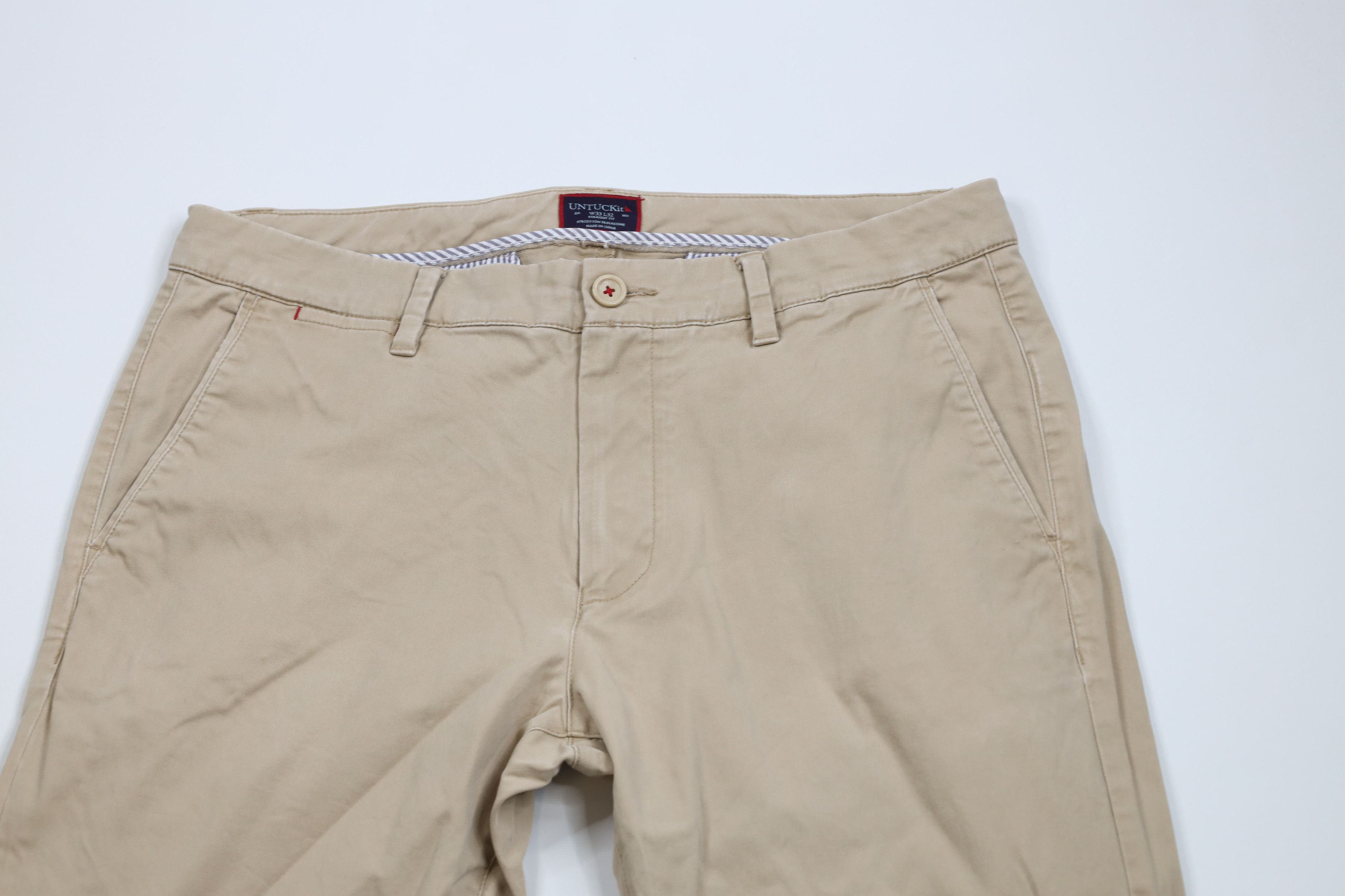 UNTUCKit × Vintage Untuckit Stretch Front Straight Leg Chino Pants Khaki Beige Size US 33 - 2 Thumbnail