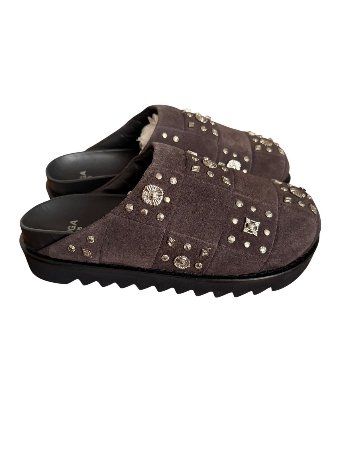 TOGA VIRILIS Suede Metal Embellished Mule Slides Size US 10 / EU 43 - 6 Thumbnail