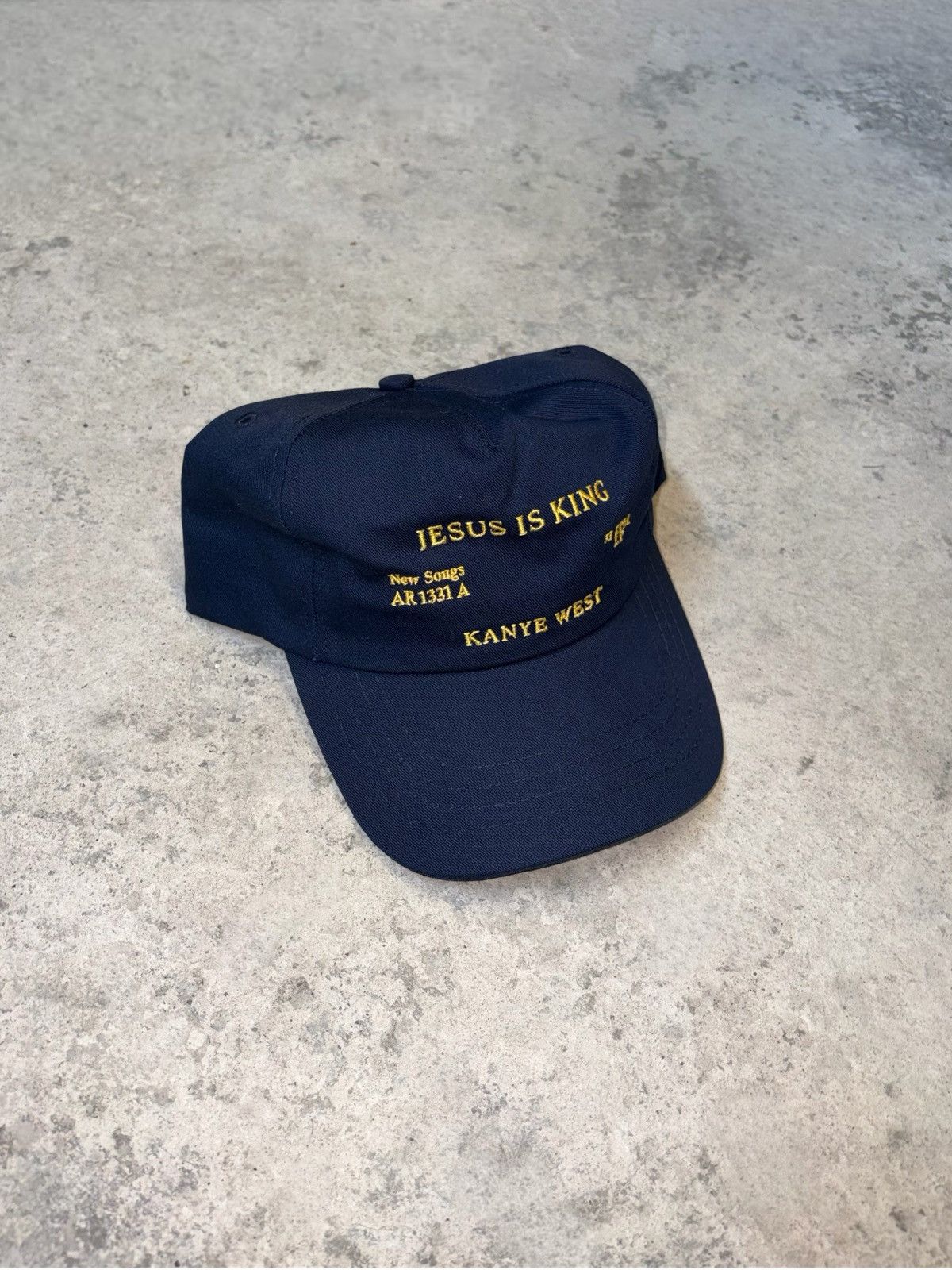 Kanye West 2019 JIK Embroidered Vinyl Navy Hat Size ONE SIZE - 2 Thumbnail