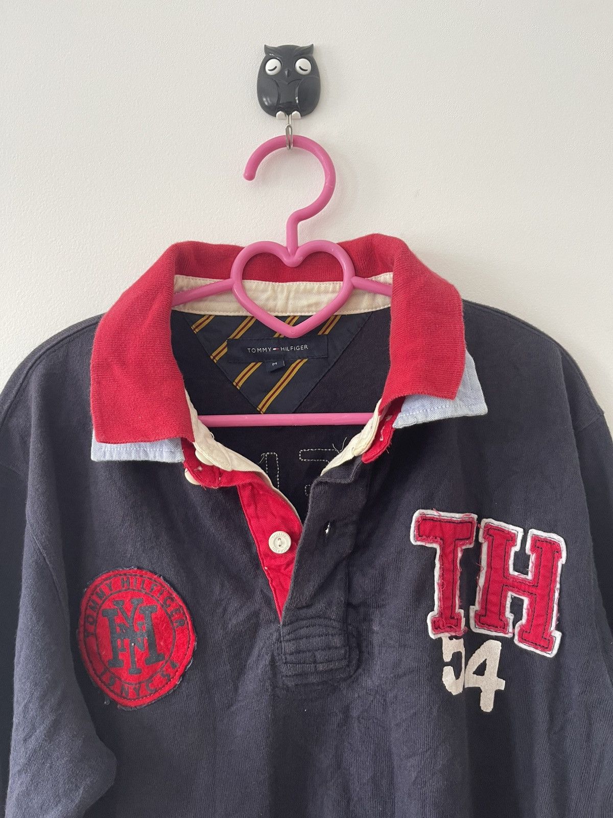 Tommy Hilfiger Rare Vintage TOMMY HILFIGER TH54 Spell Out Double Colar Polo Size US M / EU 48-50 / 2 - 9 Thumbnail