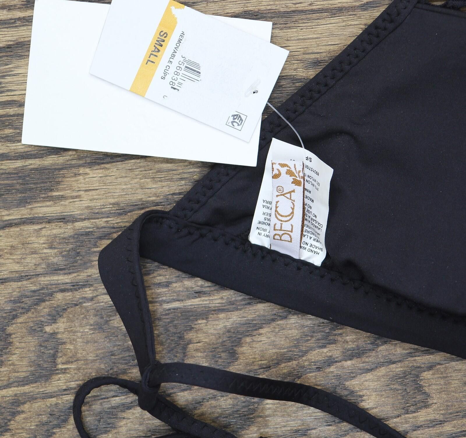 Other Becca Standard Castaway Halter Bikini Top 893157 Black S Size ONE SIZE - 4 Thumbnail