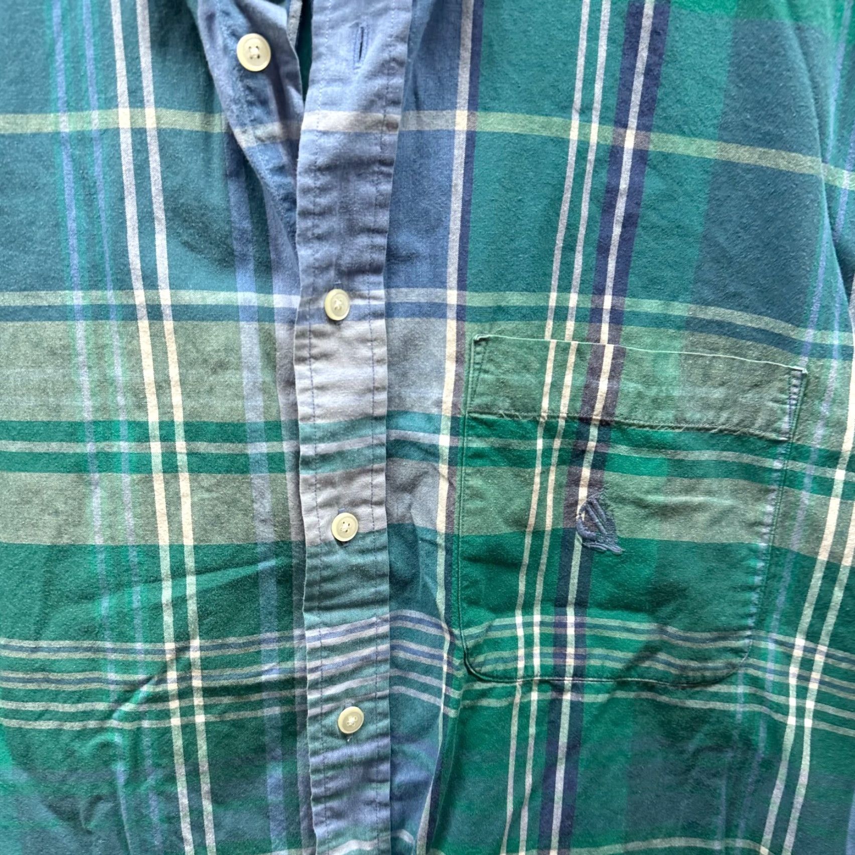 Nautica VINTAGE Nautica Shirt Mens Large Blue Plaid 90s Button-Up Short Sleeve Cotton Collared Beach Casual Workwear Size US L / EU 52-54 / 3 - 3 Thumbnail