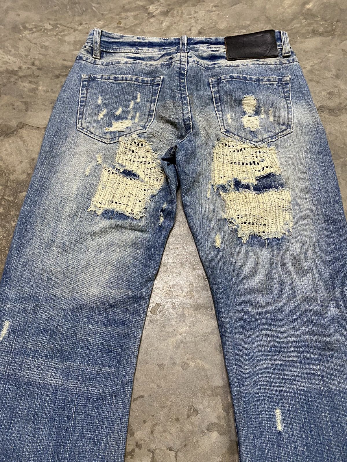 Japanese Brand Flare Jeans Japan Distressed Sashiko Boro Stitches Grunge Size US 30 / EU 46 - 11 Thumbnail