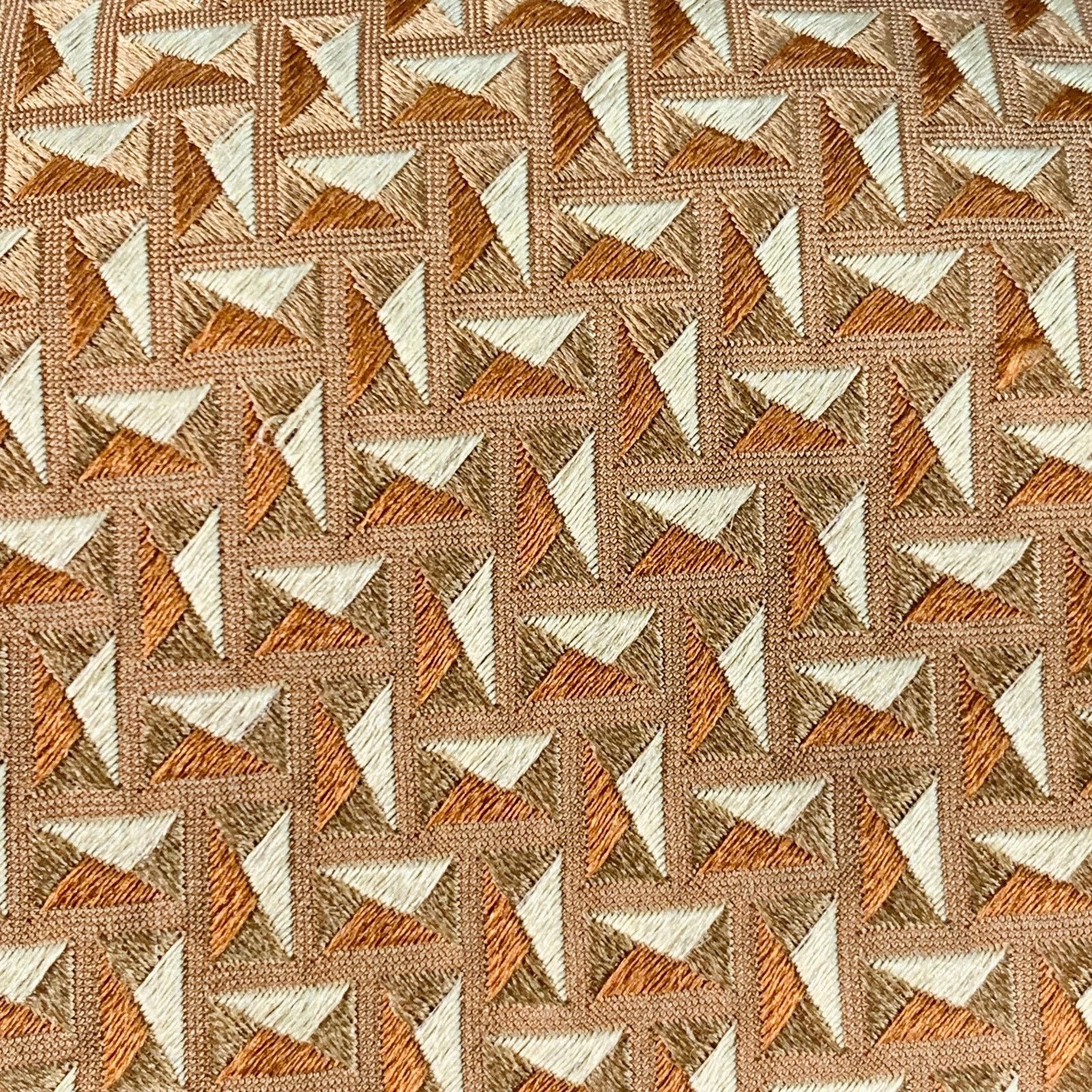 Ermenegildo Zegna ERMENEGILDO ZEGNA Beige Tan Geometric Jacquard Silk Tie Size ONE SIZE - 2 Thumbnail