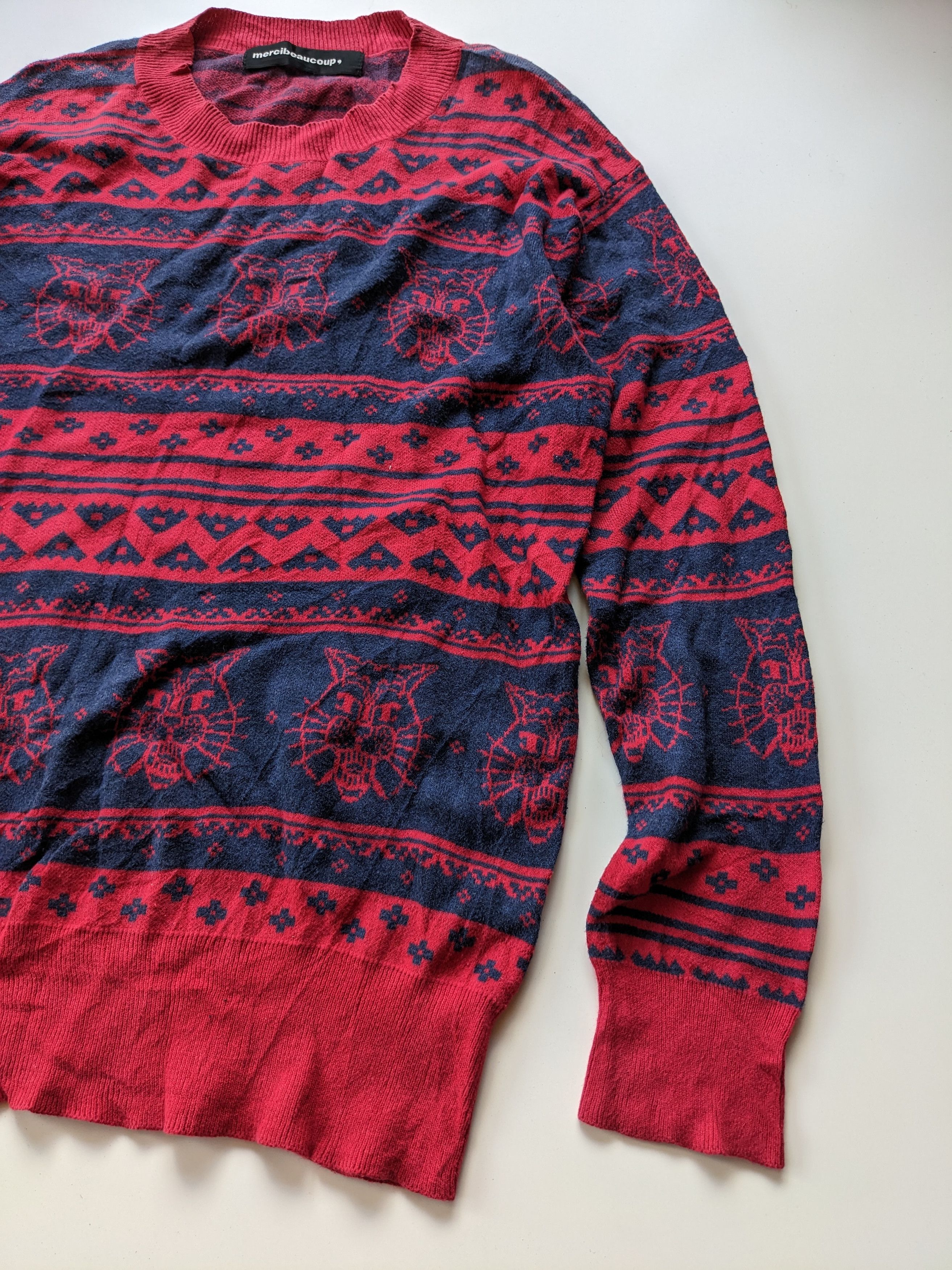 Issey Miyake Vintage mercibeaucoup jumper tiger motif Size US L / EU 52-54 / 3 - 4 Thumbnail