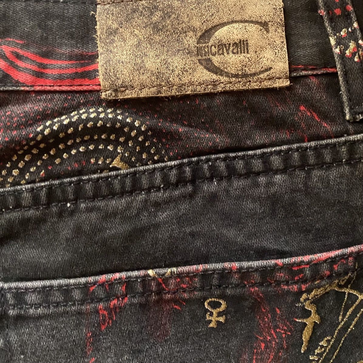 Roberto Cavalli Vintage 00’s Astrology Print Denim Size US 30 / EU 46 - 7 Thumbnail