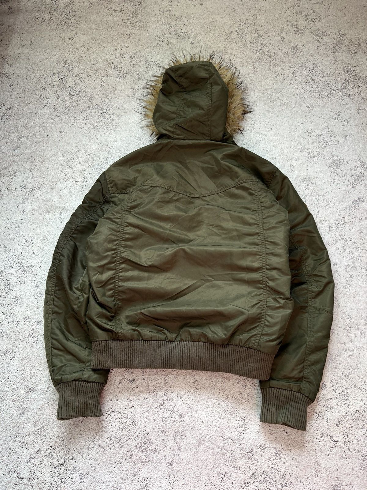 If Six Was Nine × Le Grande Bleu (L.G.B.) * Y2k Vintage Mohair Fluffy Fuzzy Fur Hood Bomber Jacket Size US M / EU 48-50 / 2 - 10 Thumbnail