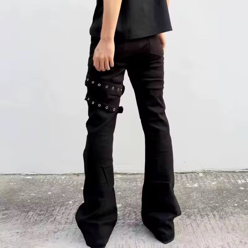 Gothic Punk Trendy Metal Bandage Pants Jeans