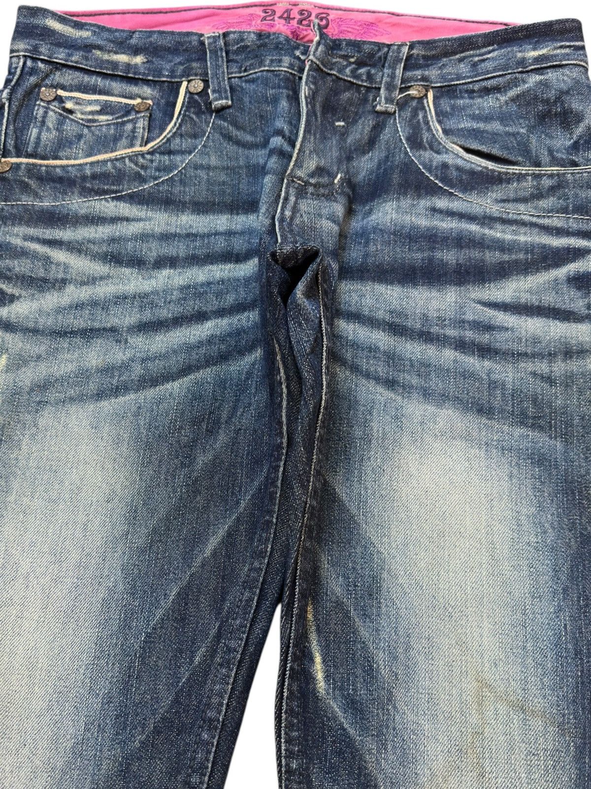 20471120 Vintage 2426 Selvedge Whiskers Distressed Denim Size US 31 - 2 Thumbnail