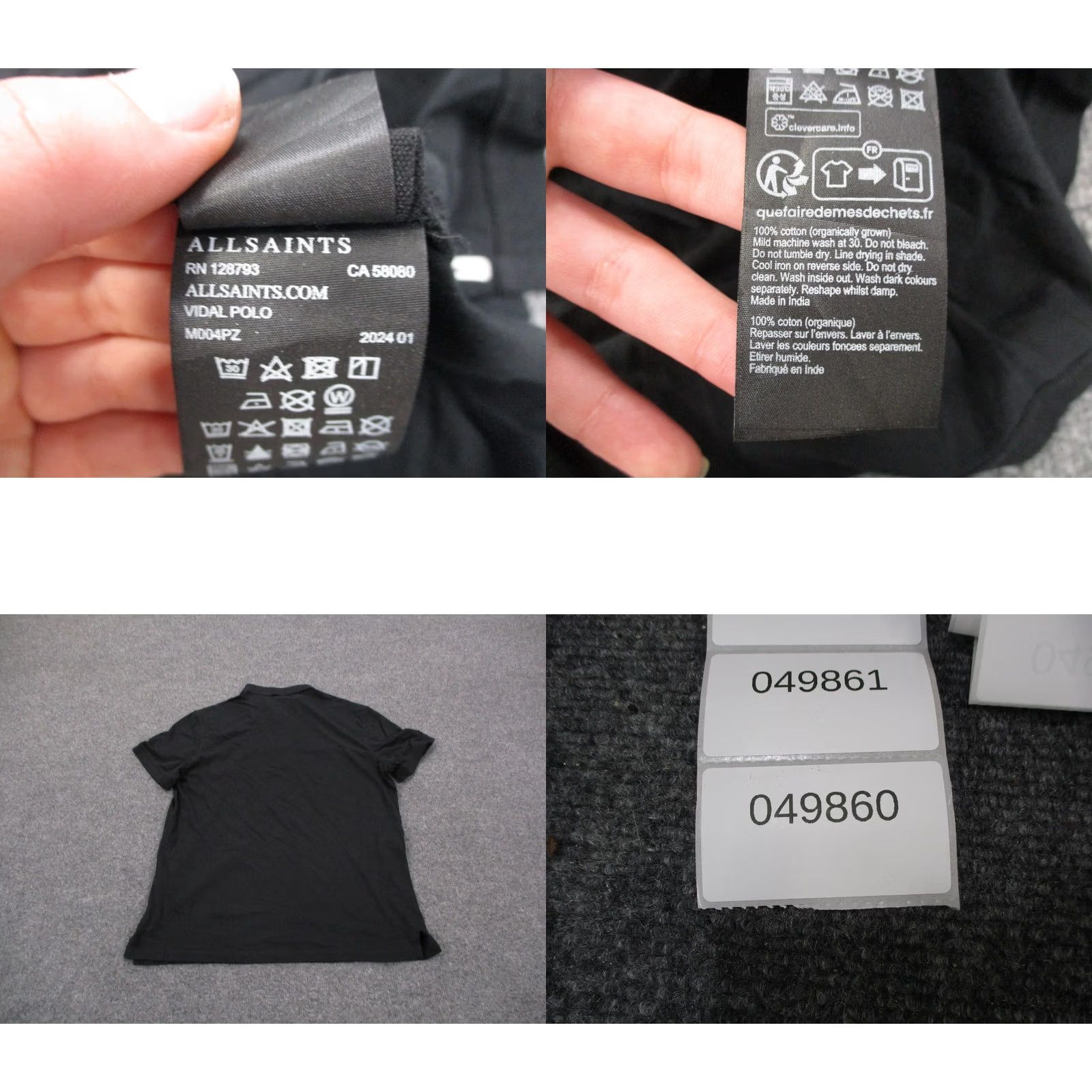 Allsaints AllSaints Polo Shirt Mens L Black Polo Shirt Golf Performance Stretch Casual Size US L / EU 52-54 / 3 - 8 Thumbnail