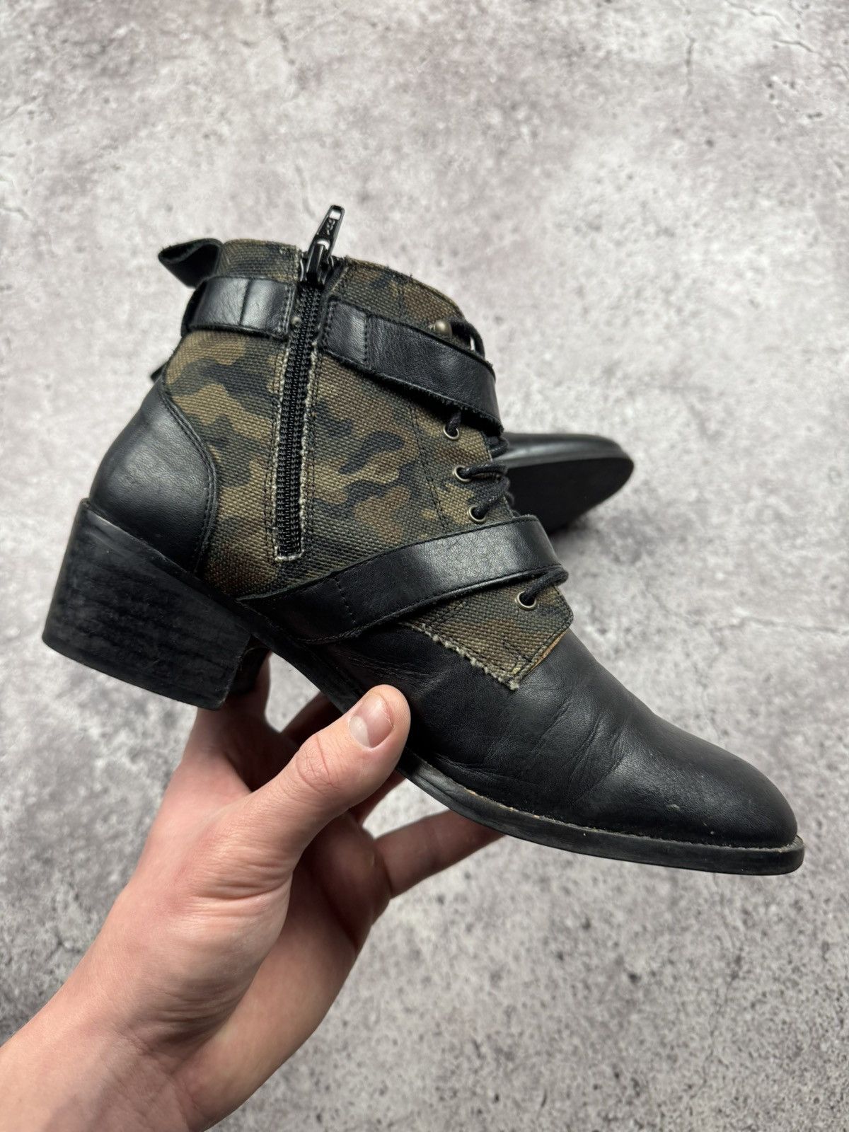 Vintage Vintage Leather Cowboy Japanesse Camo Y2K Boots Heels Rare Size US 9 / IT 39 - 17 Thumbnail