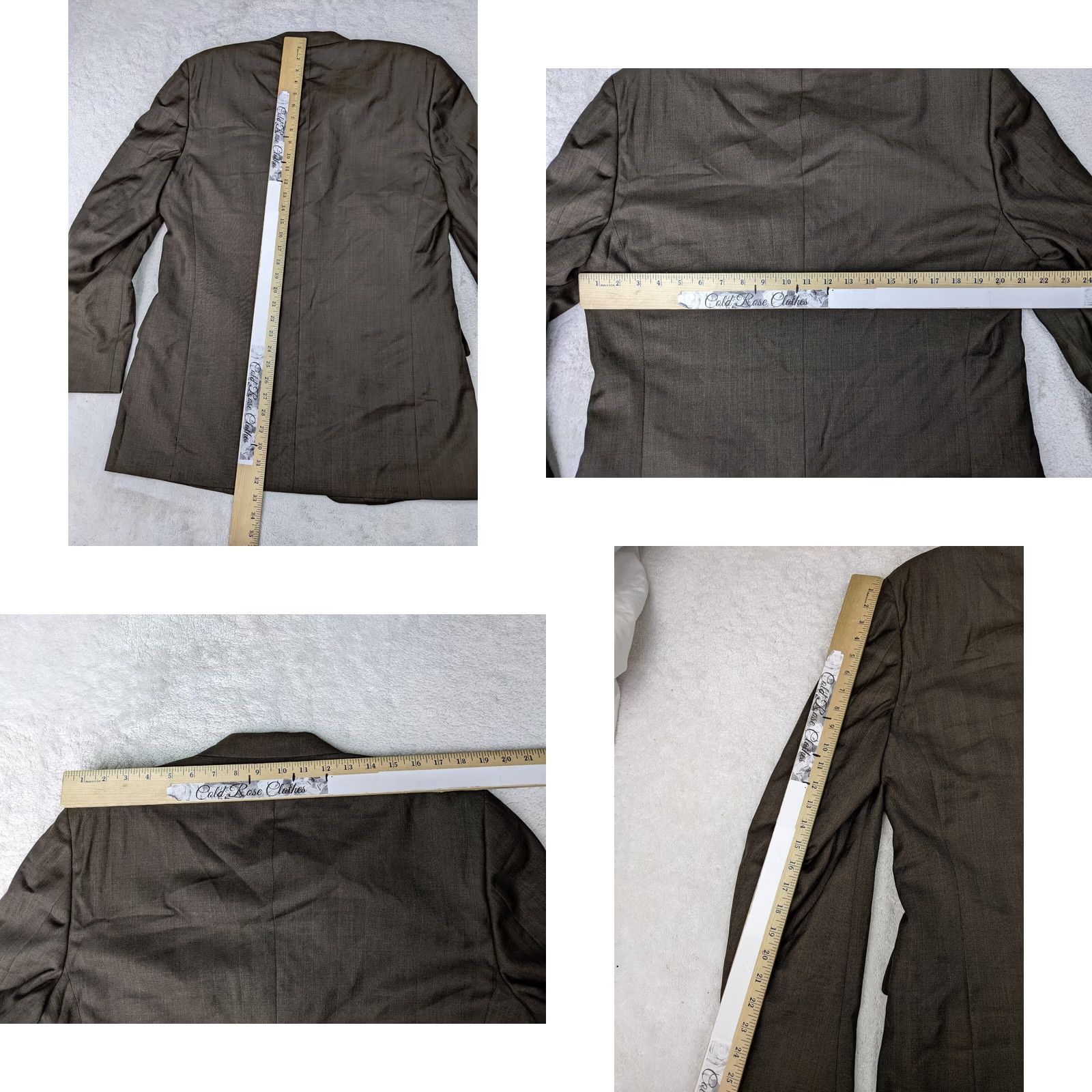 Pronto Uomo Pronto Uomo Firenze Blazer Jacket 40L Gray Herringbone Wool Super 100 Italy Men Thin-Notch Lapel 3 Button Long Sleeve Regular Jacket Size 40R - 9 Thumbnail