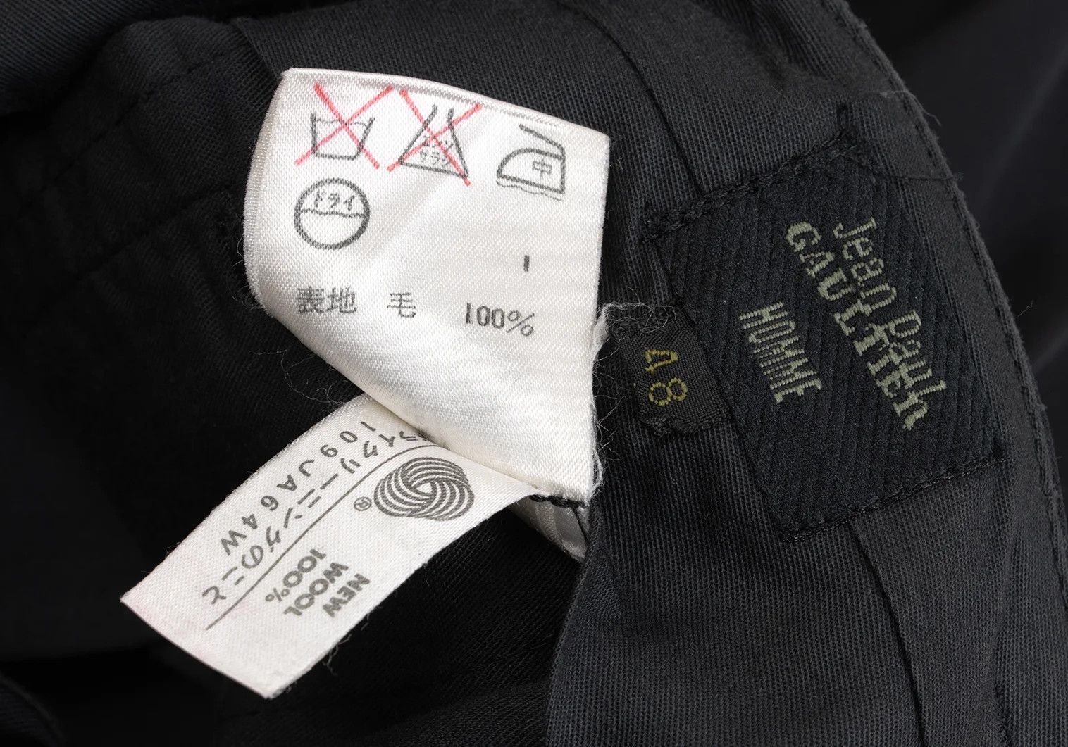 Jean Paul Gaultier Wool Tapered Pants in Black Size 48 Size US 32 / EU 48 - 15 Thumbnail