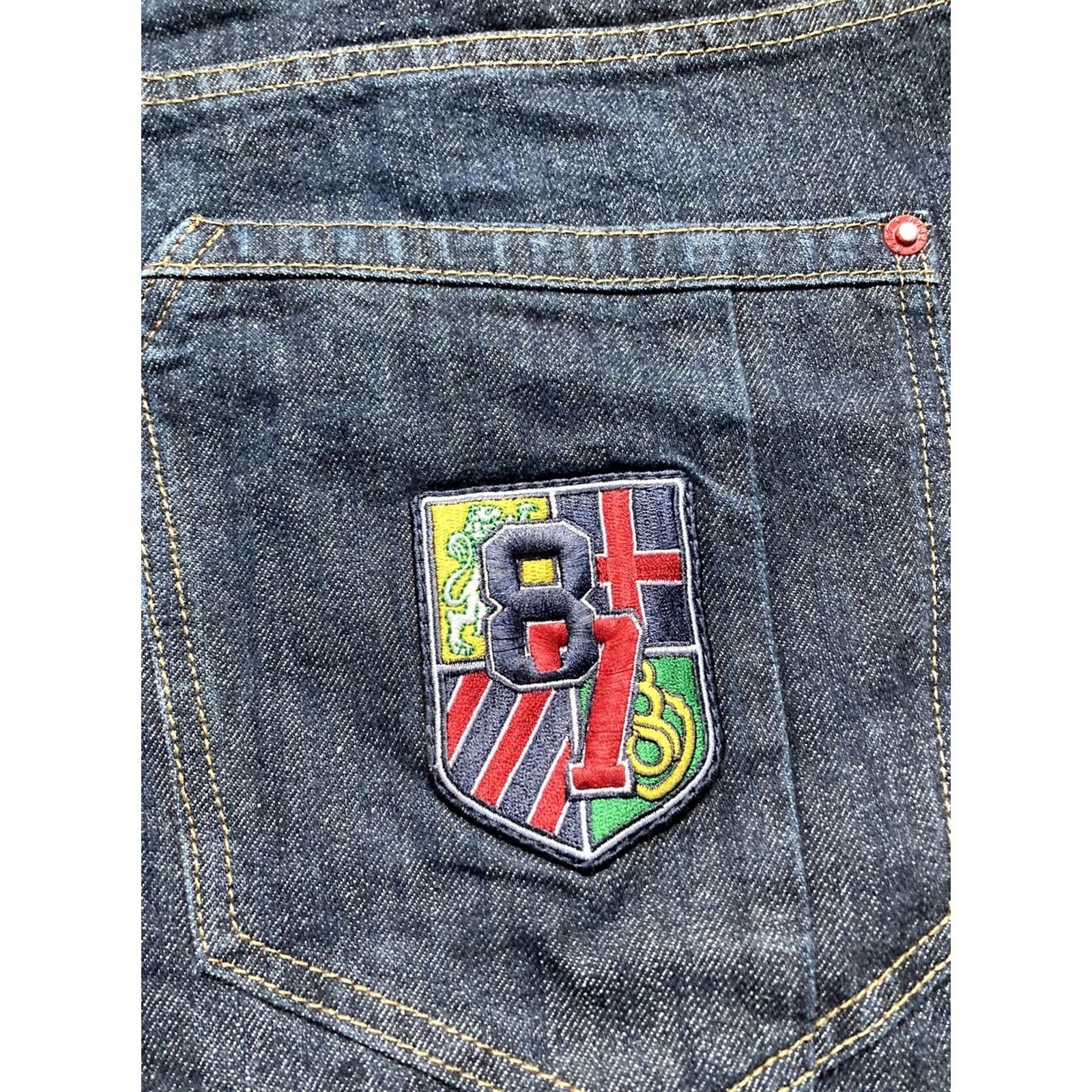 Vintage VINTAGE Eight 732 Jeans Men 44x34 Denim Patch Embroidered Wide-Leg Skater Y2K 90s Baggy Workwear City Hipster College JSB Size US 44 / EU 60 - 5 Thumbnail