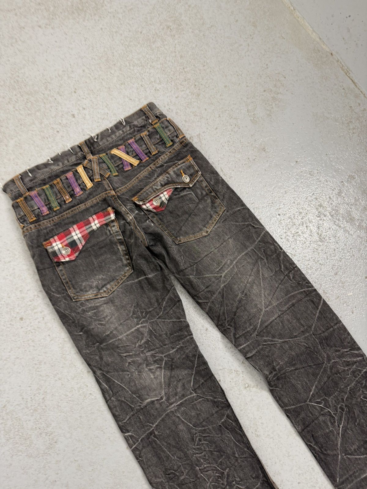 Japanese Brand Nylaus Japanese Double Waisted Washed Raw Jeans Size US 32 / EU 48 - 13 Thumbnail