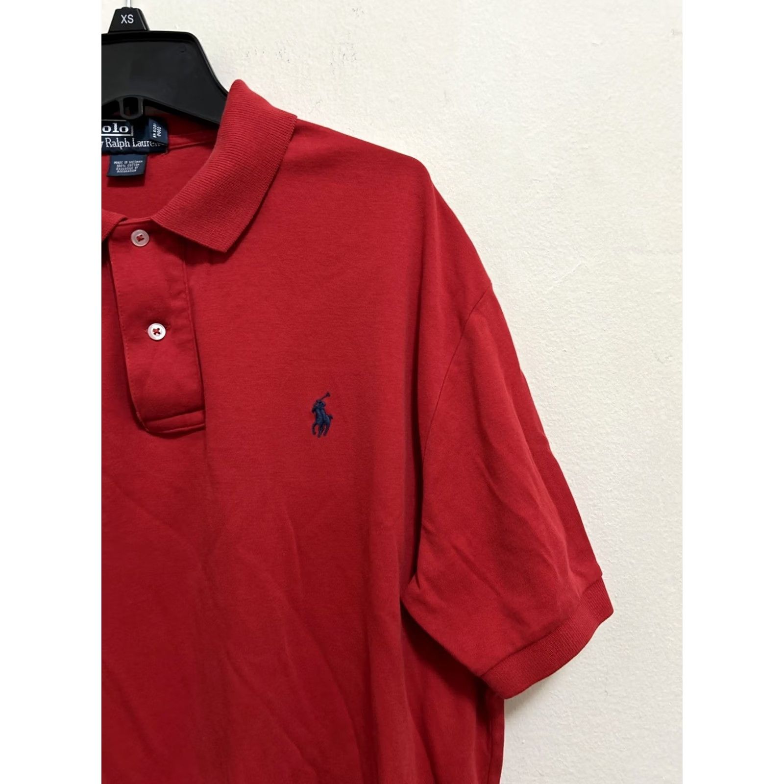 Polo Ralph Lauren VINTAGE Polo Ralph Lauren Shirt Mens Sz Medium Red Short Sleeve Blue Pony Shirt Size US M / EU 48-50 / 2 - 6 Thumbnail