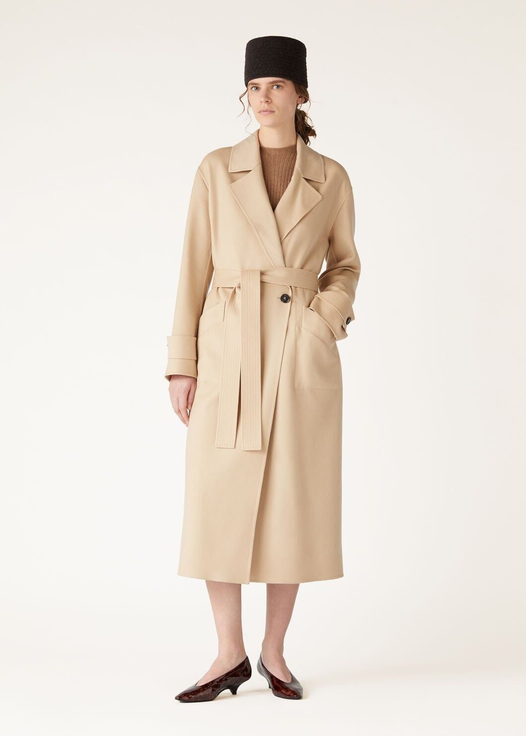 Loro Piana o1srvl11e0725 FAO3212 Freddy Cashmere Coat in Beige Size M / US 6-8 / IT 42-44 - 4 Thumbnail