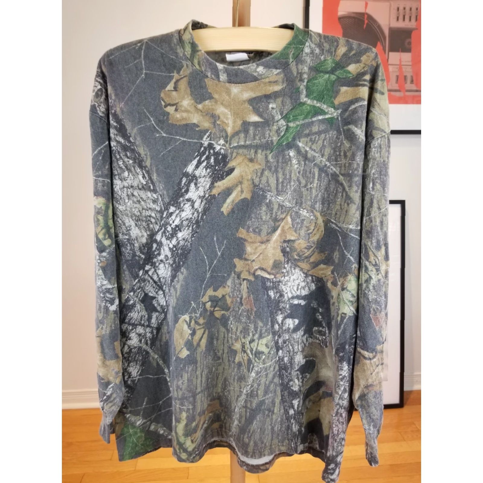Vintage VINTAGE Mossy Oak Jerzees Outdoors Camouflage Long Sleeve T-Shirt XL Mens XS? XL - Note: Original says XL. Size US XL / EU 56 / 4 - 2 Thumbnail