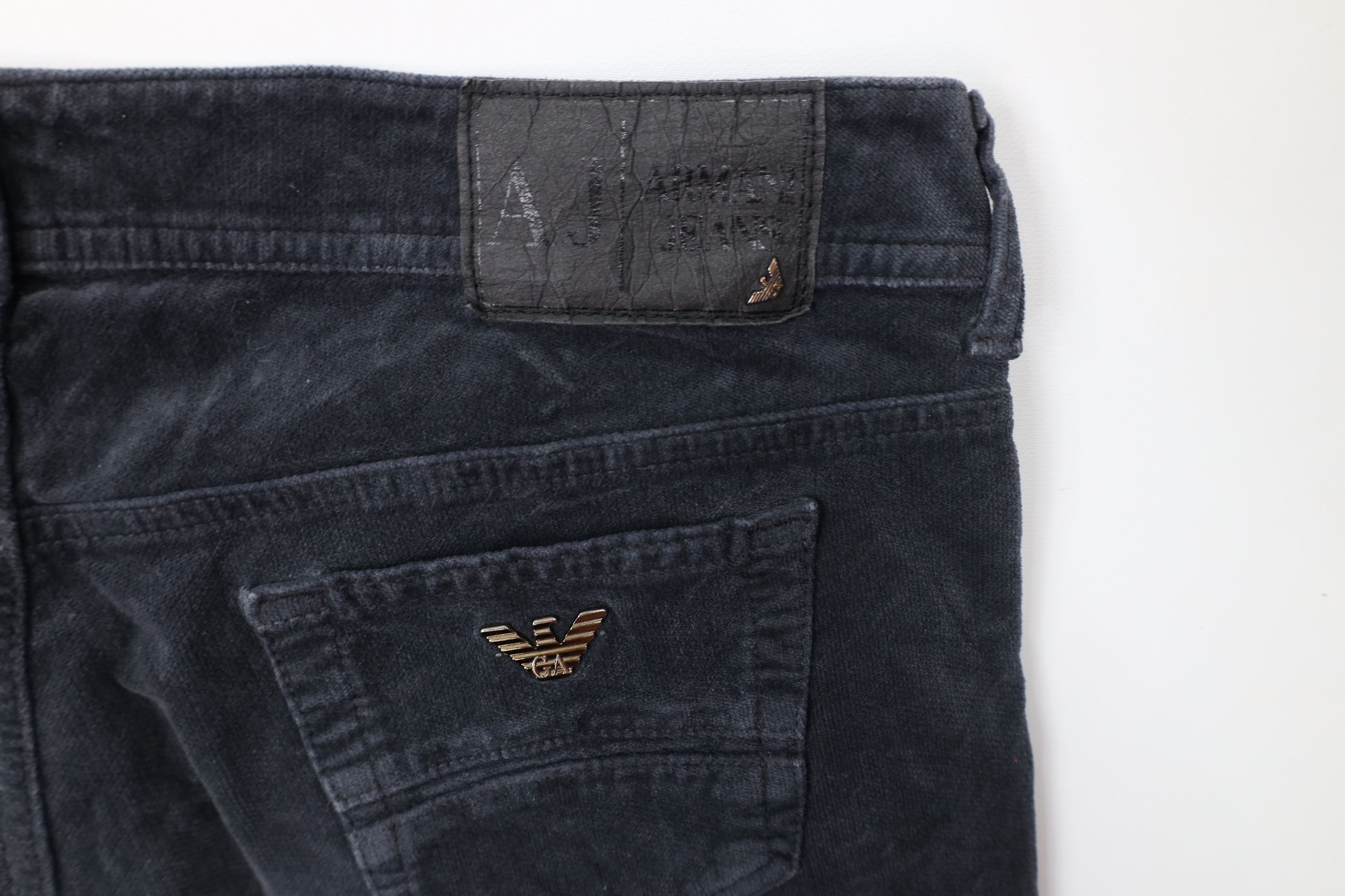 Armani Armani Jeans J35 Skinny Leg Velour Jeans Pants Steel Blue Size 32" / US 10 / IT 46 - 15 Thumbnail