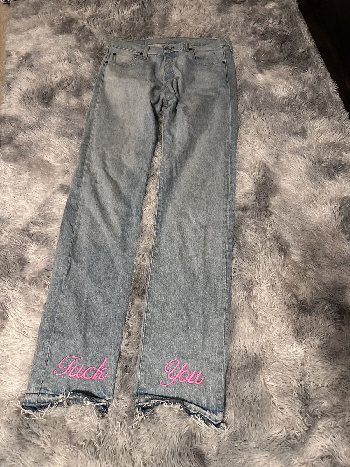 Other WeAllHaveAnxiety 'Fuck you' Denim Size US 30 / EU 46 - 2 Thumbnail
