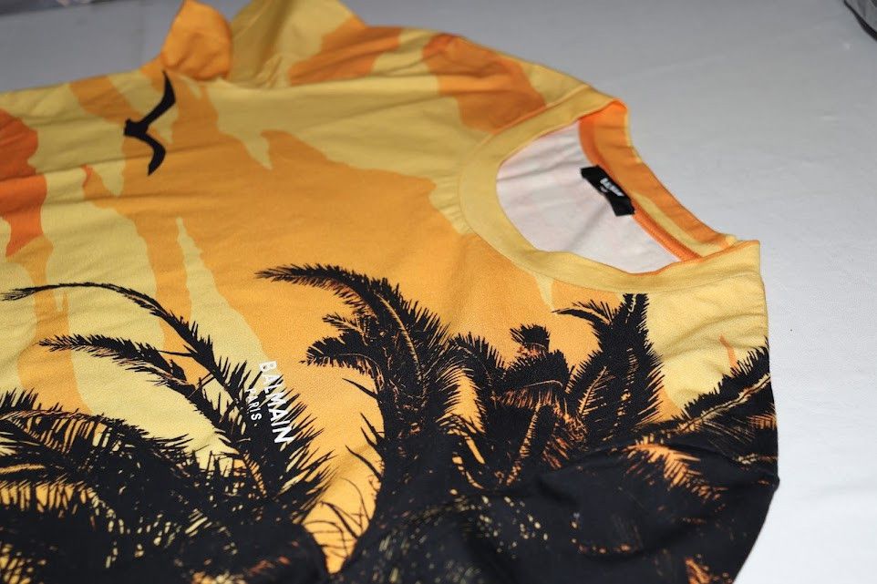 Balmain o1rshd1 Balmain Sunset T-Shirt in Orange Size US L / EU 52-54 / 3 - 9 Thumbnail