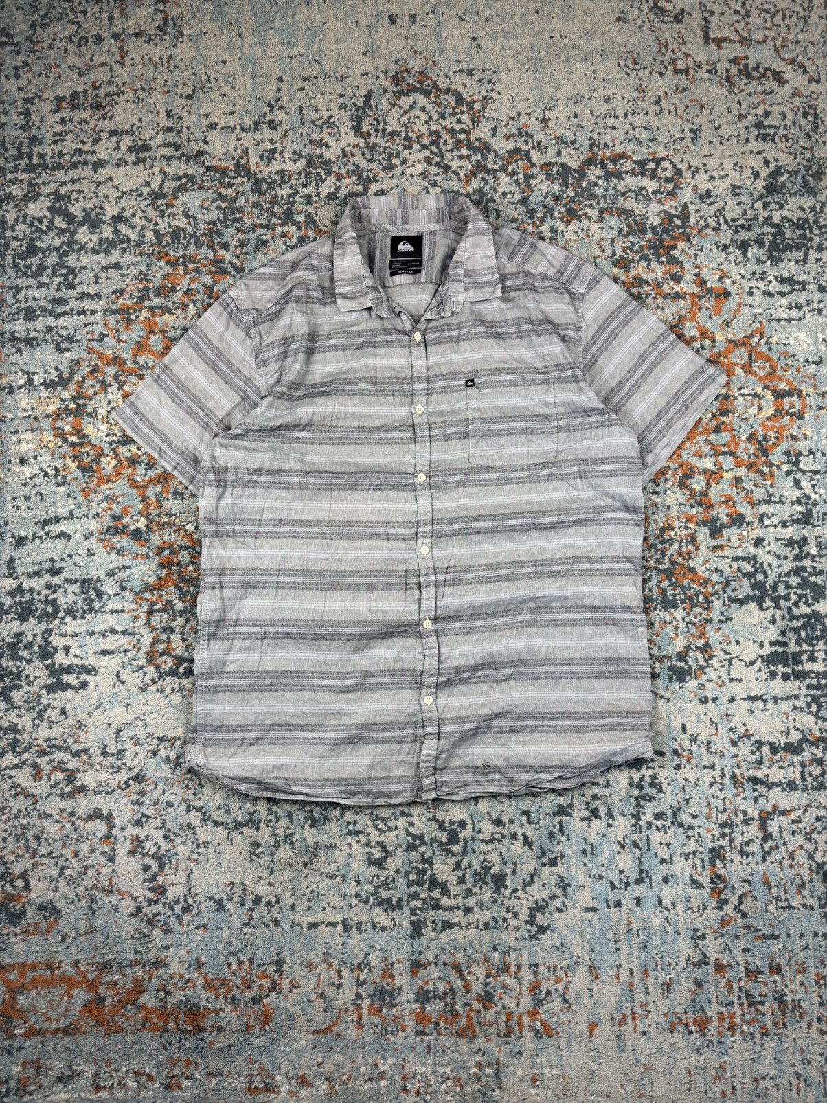 Quiksilver Vintage Y2K Quiksilver striped surfing short sleeve shirt Size US XXL / EU 58 / 5 - 1 Thumbnail