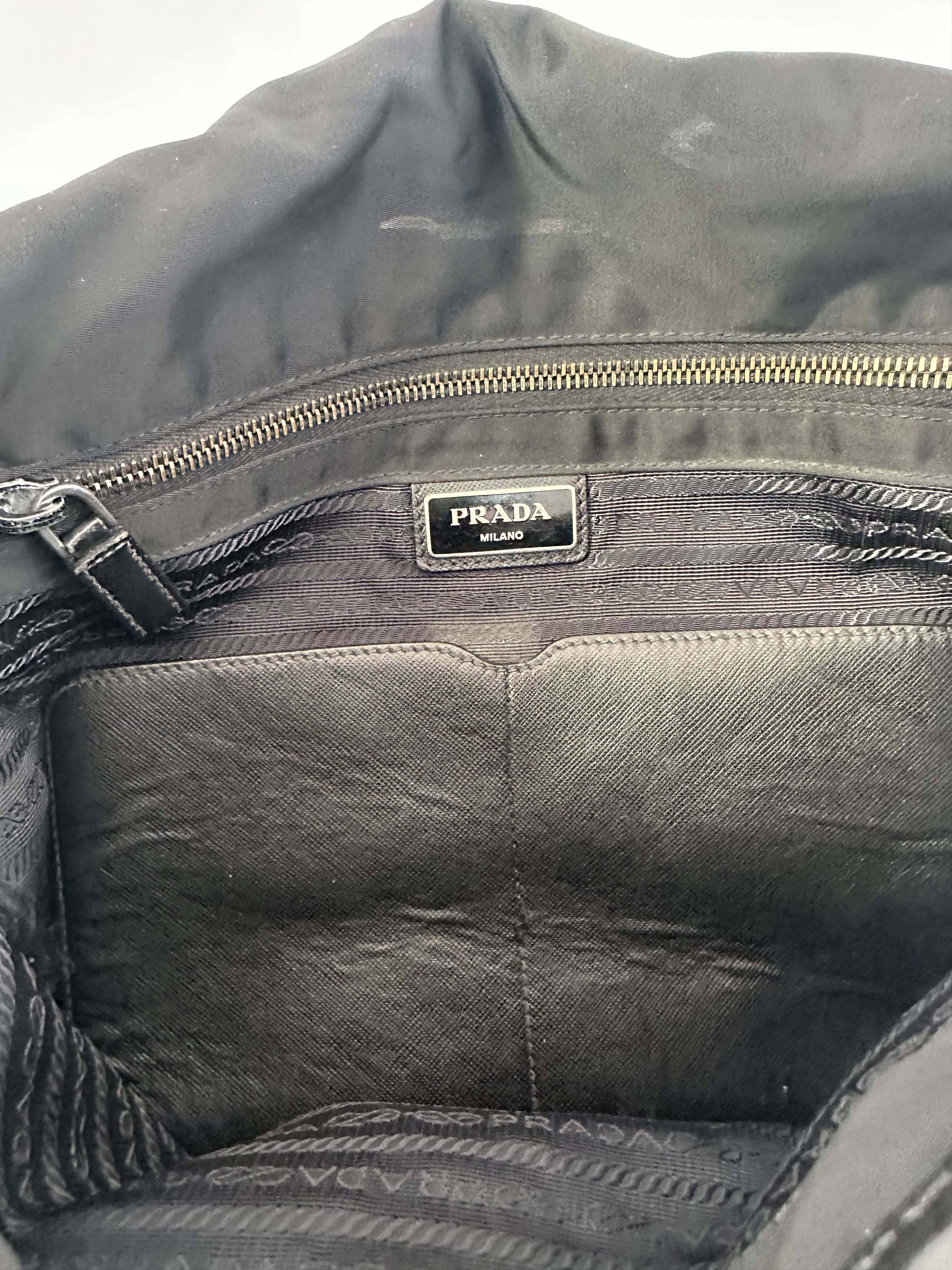 Prada Prada Black Nylon Flap Messenger Bag Size ONE SIZE - 6 Thumbnail