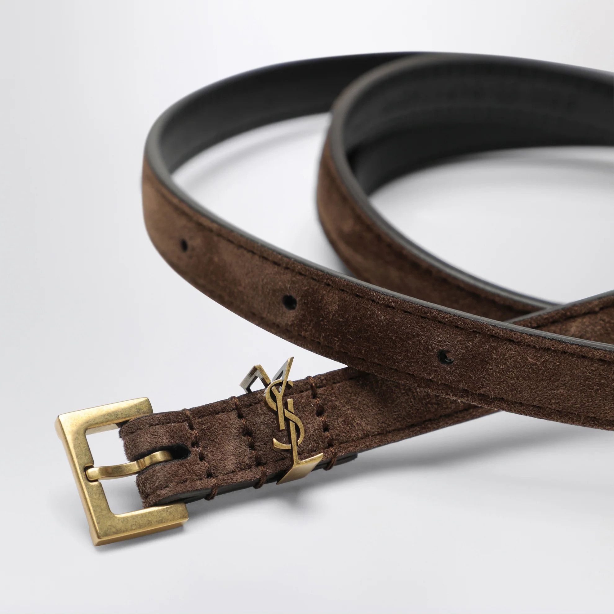 Saint Laurent Paris o1d2blof0526 Size: 90 / Cassandre Extra-thin Suede Belt Size ONE SIZE - 3 Thumbnail