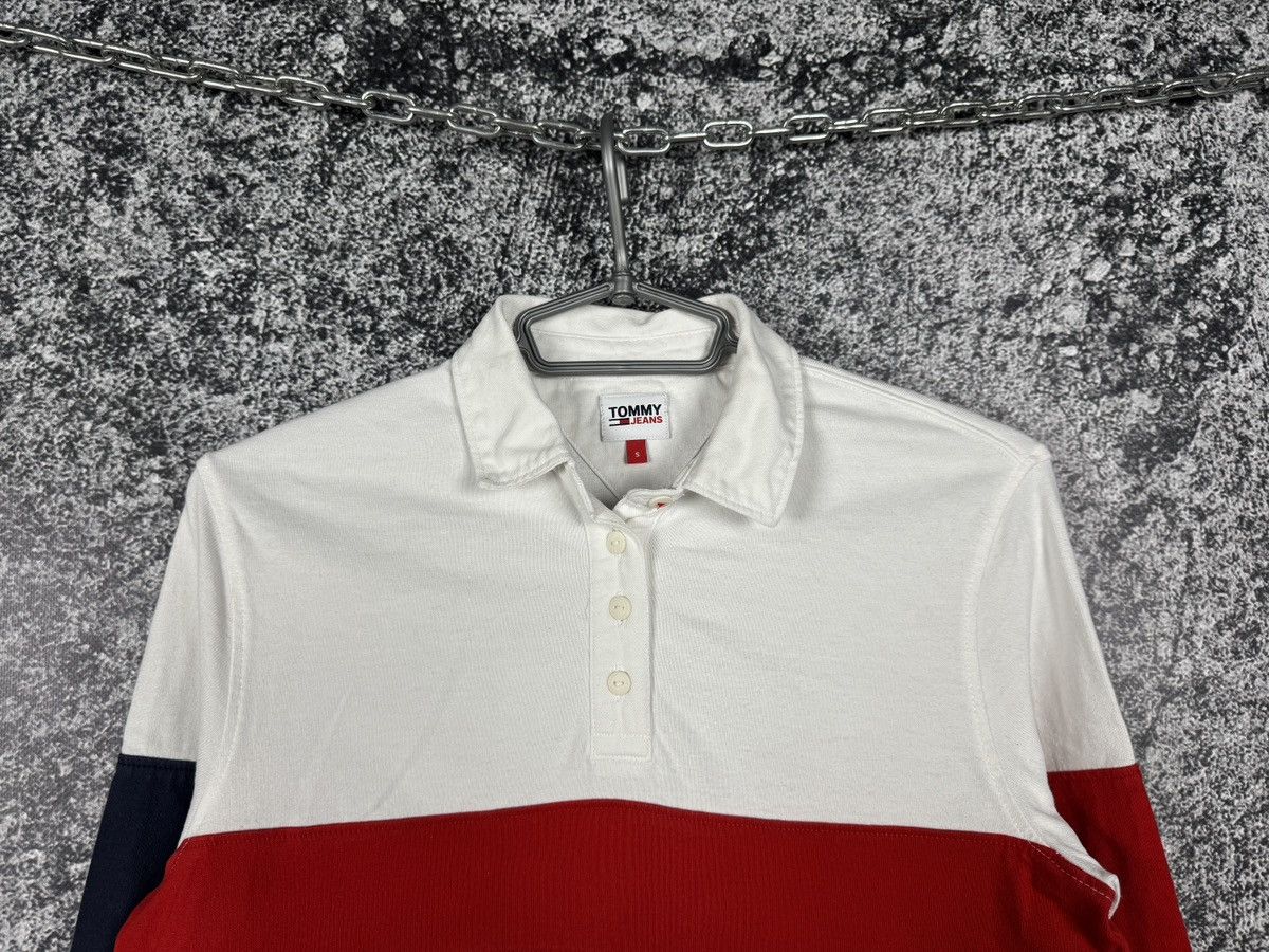 Tommy Jeans Tommy Jeans Long Sleeve Polo Shirt Rugby Style Big Logo Sz S Size S / US 4 / IT 40 - 2 Thumbnail