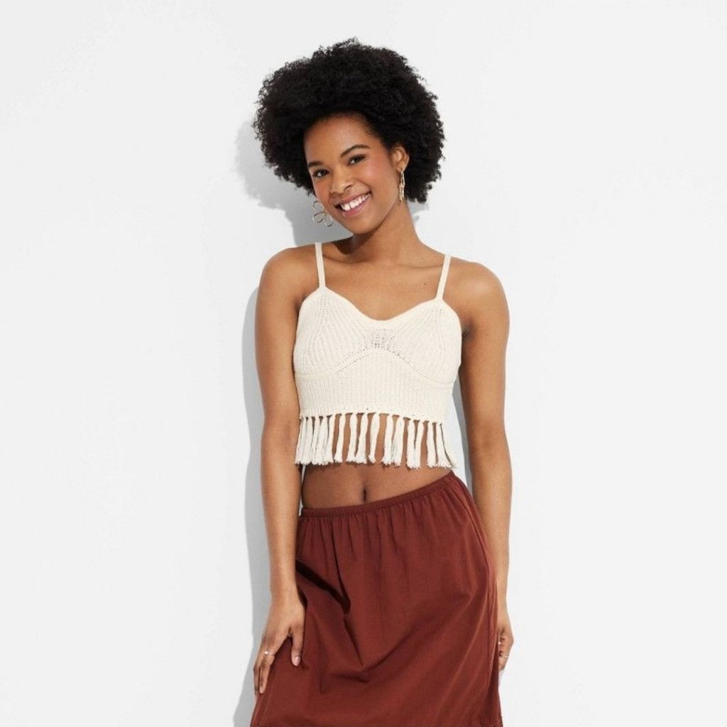 Other NWT Wild Fable Crochet Knit Crop Top Size M / US 6-8 / IT 42-44 - 1 Thumbnail