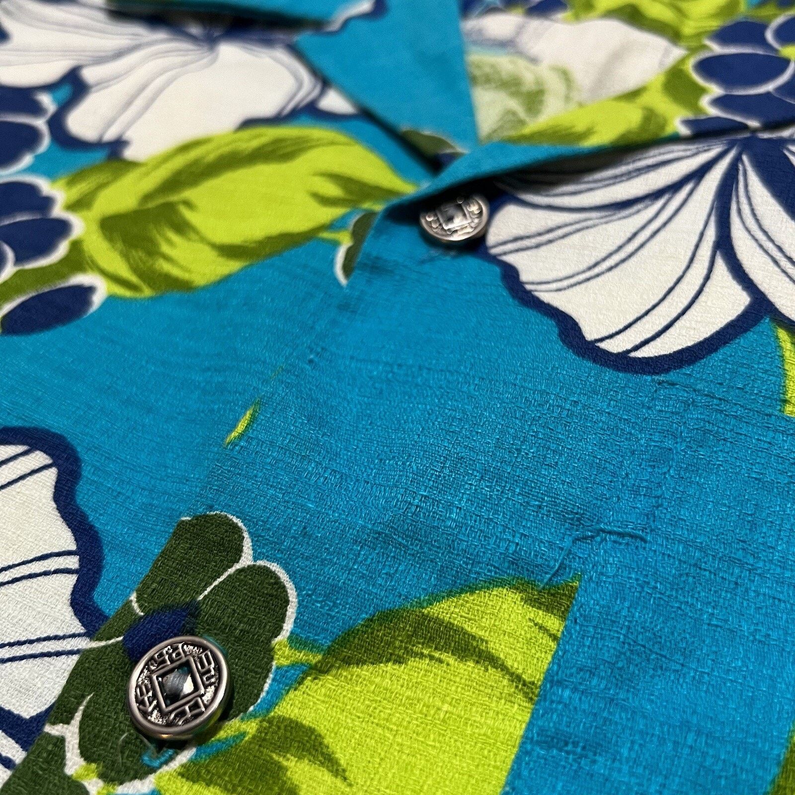 Other VTG 1960s Royal Hawaiian Barkcloth Shirt Floral Loop Collar Size US M / EU 48-50 / 2 - 5 Thumbnail