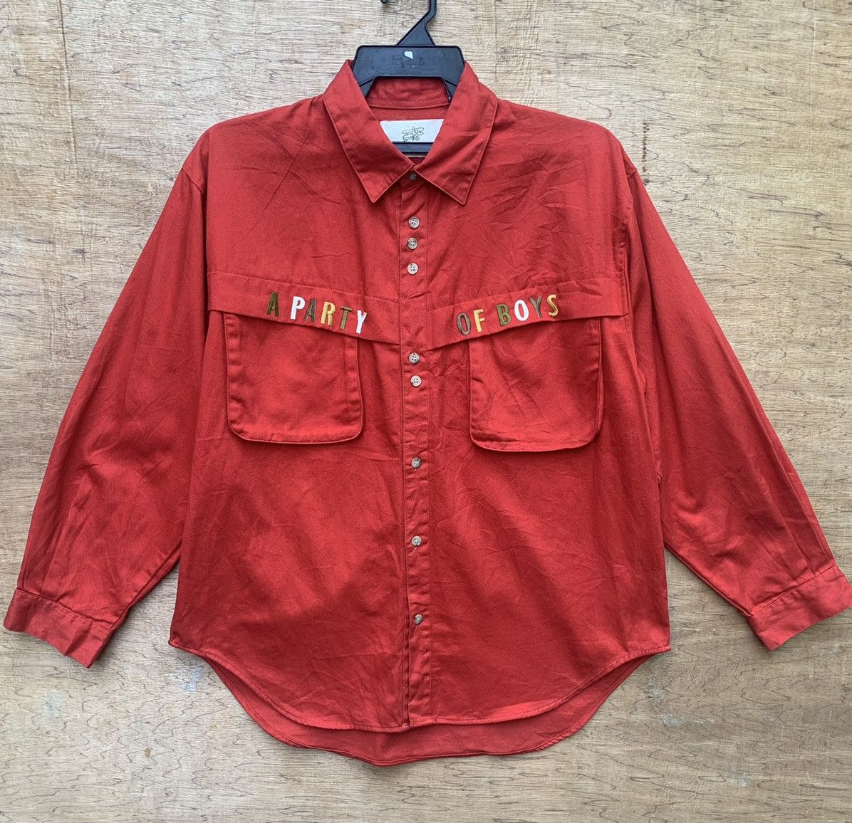 Japanese Brand SAND BEIGE A PARTY OF BOYS Slang Pocket Button Ups Shirt Size US L / EU 52-54 / 3 - 2 Thumbnail