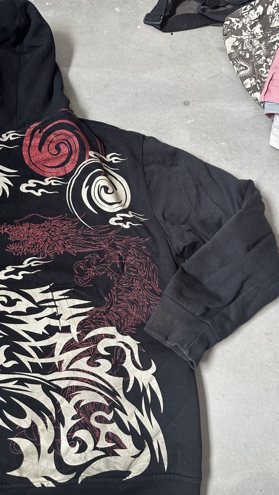 Japanese Brand VINTAGE JAPAN DRAGON SHERPA TATTOE HOODIE Size US L / EU 52-54 / 3 - 10 Thumbnail