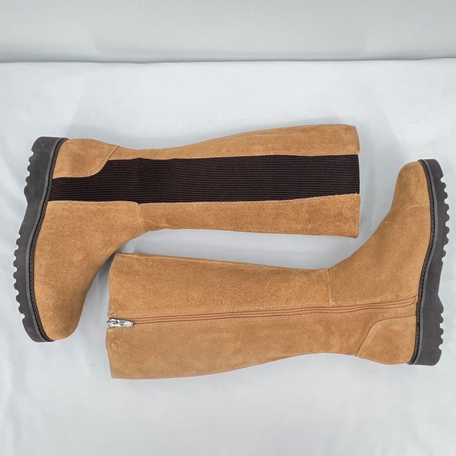 Donald Pliner Donald Pliner Codie Carmel Suede Stretch Zip Knee High Boots Size US 8.5 / IT 38.5 - 5 Thumbnail