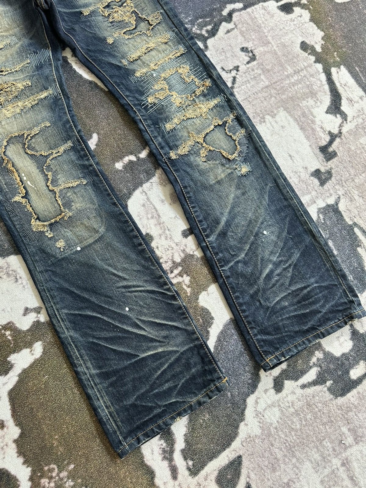 JACKROSE 00's Jackrose j-rock tribe couture boro denim jeans Size US 31 - 5 Thumbnail
