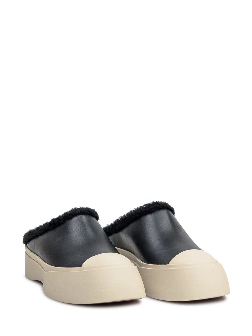 Marni o1s22i1n0525 Pablo Leather & Shearling Clogs in Black Size US 10 / IT 40 - 2 Thumbnail