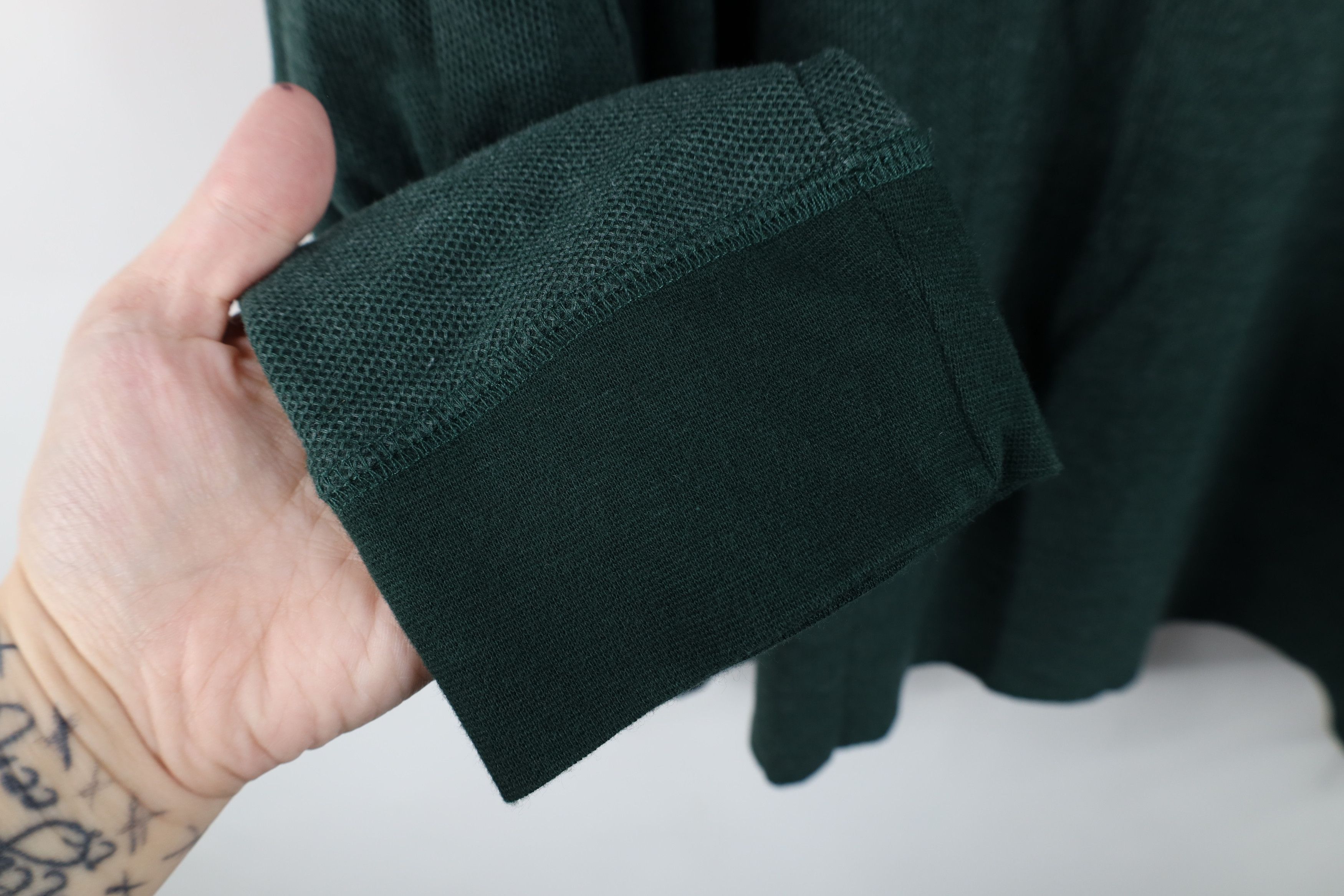 UNTUCKit Untuckit Waffle Knit Henley Long Sleeve T-Shirt Green Size US L / EU 52-54 / 3 - 6 Thumbnail