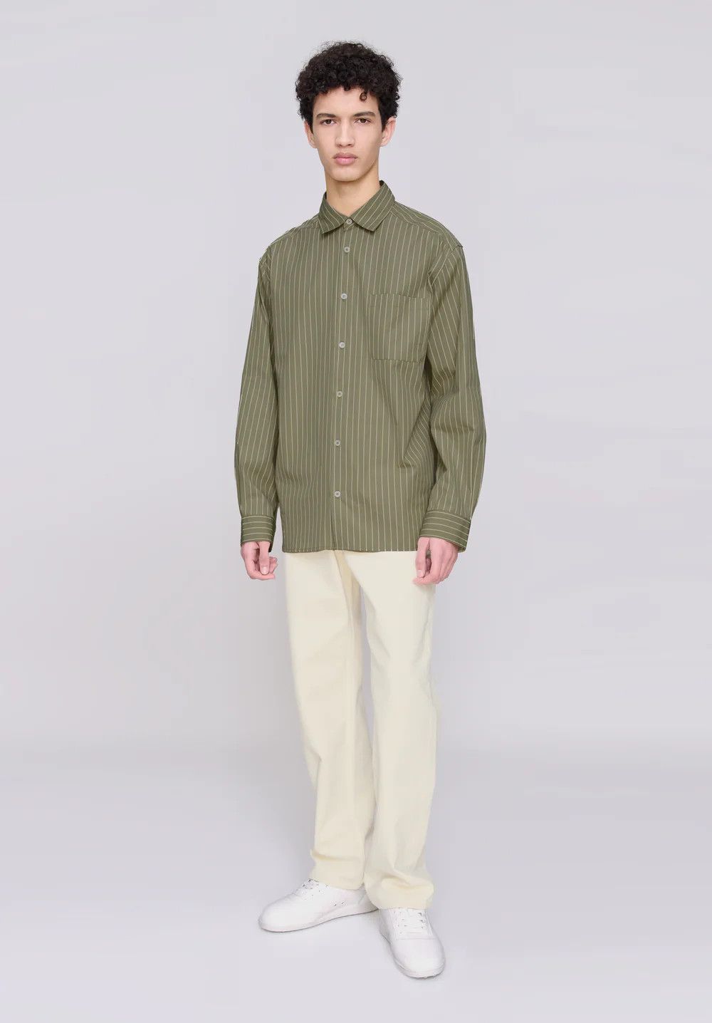 A.P.C. o1mle1125 Malo Shirt in Khaki Green Size US L / EU 52-54 / 3 - 2 Thumbnail