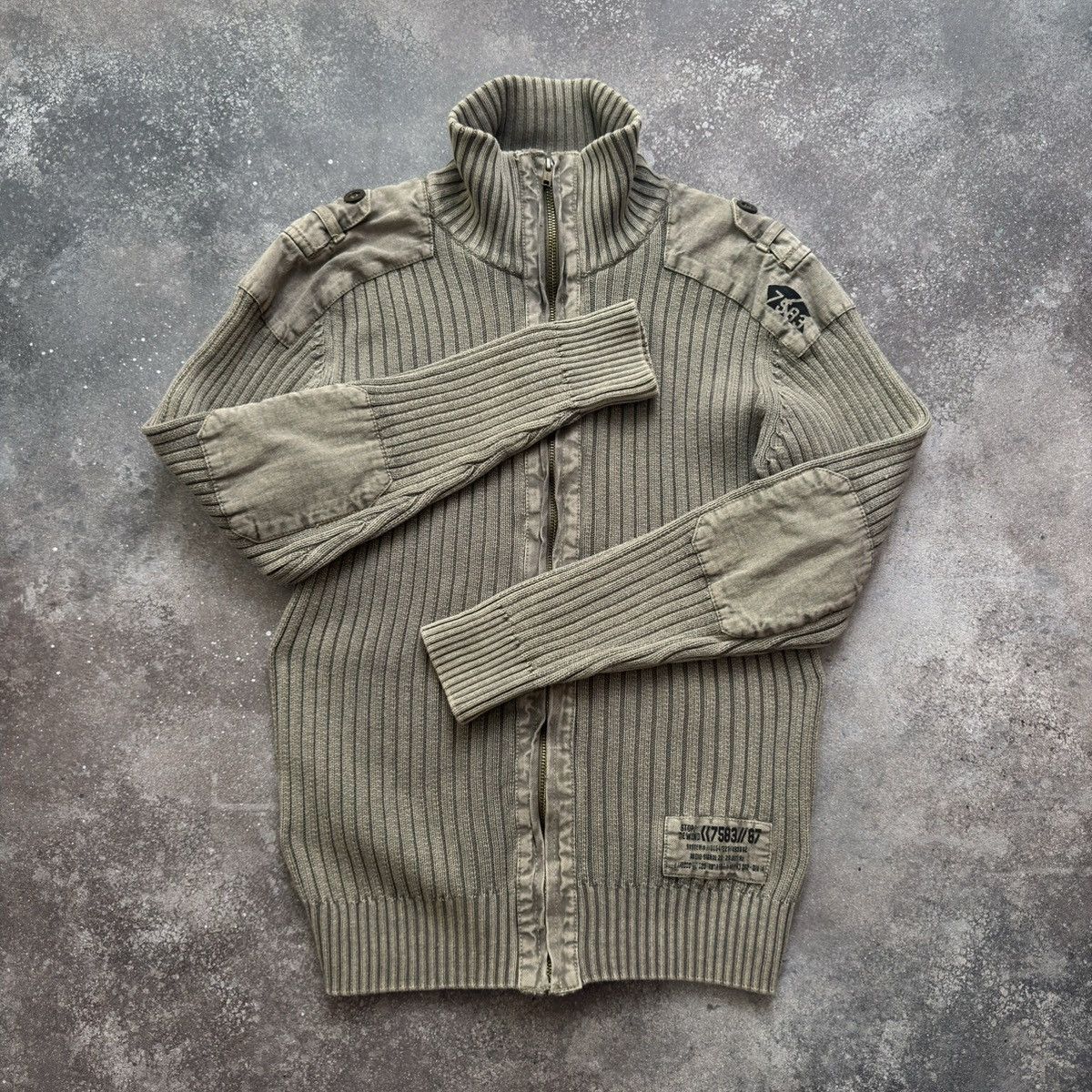 If Six Was Nine × Japanese Brand Military Y2K Diesel Style Knit Zip Sweatwr Size M / US 6-8 / IT 42-44 - 2 Thumbnail