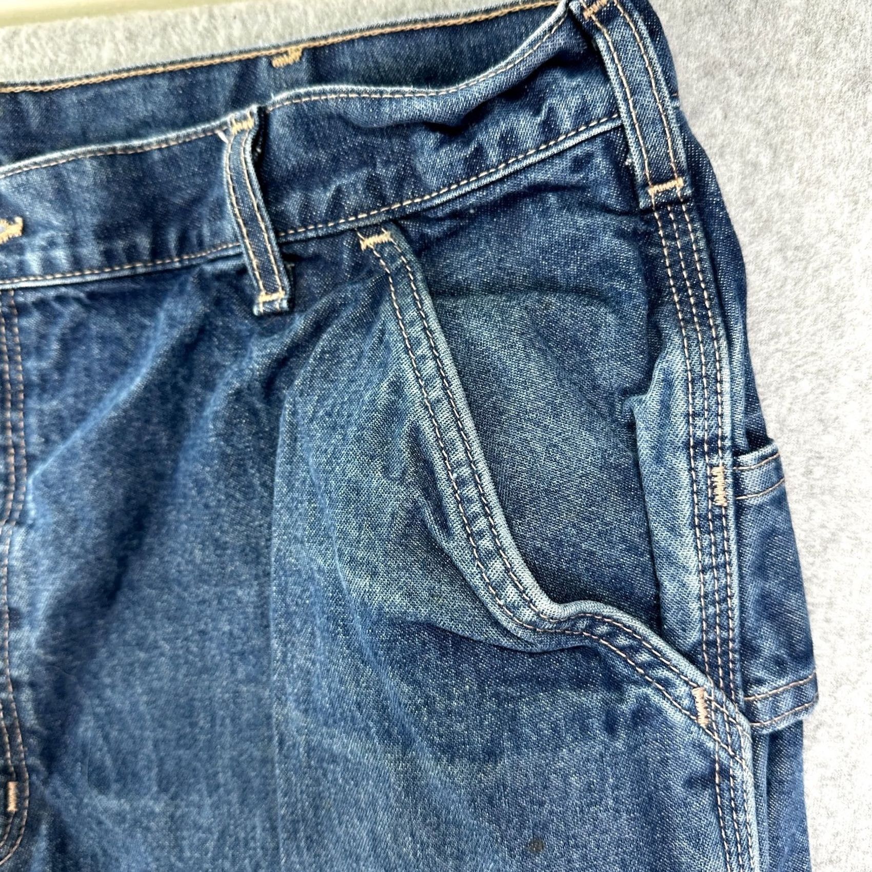 Carhartt Carhartt Jeans Blue Men's 38X34 Original Fit Denim Straight 5-Pocket Button Closure FR Distressed" Size US 38 / EU 54 - 5 Thumbnail