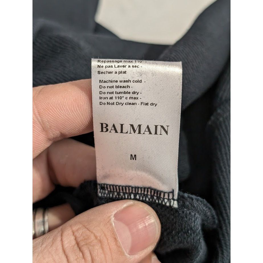 Balmain o1rshd1 Script Logo Crewneck in Black Size US M / EU 48-50 / 2 - 14 Thumbnail