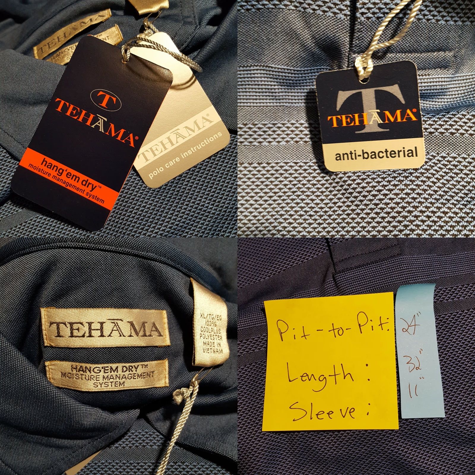 Vintage VINTAGE Tehama Golf Polo Shirt Mens XL Blue Short Sleeve Collared Knit Button Logo Striped 90s Retro Sports Tennis Casual All Seasons Shirt Size US XL / EU 56 / 4 - 8 Thumbnail
