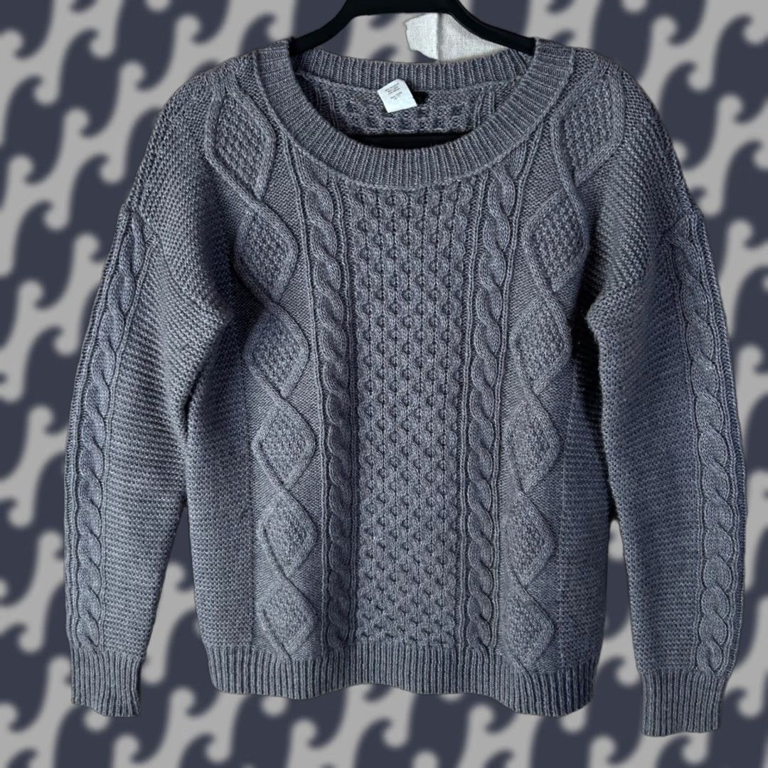J.Crew J. Crew Gray Cable Knit Wool Mohair Blend Crewneck Sweater Women's XS RN77388 Size XS / US 0-2 / IT 36-38 - 1 Thumbnail