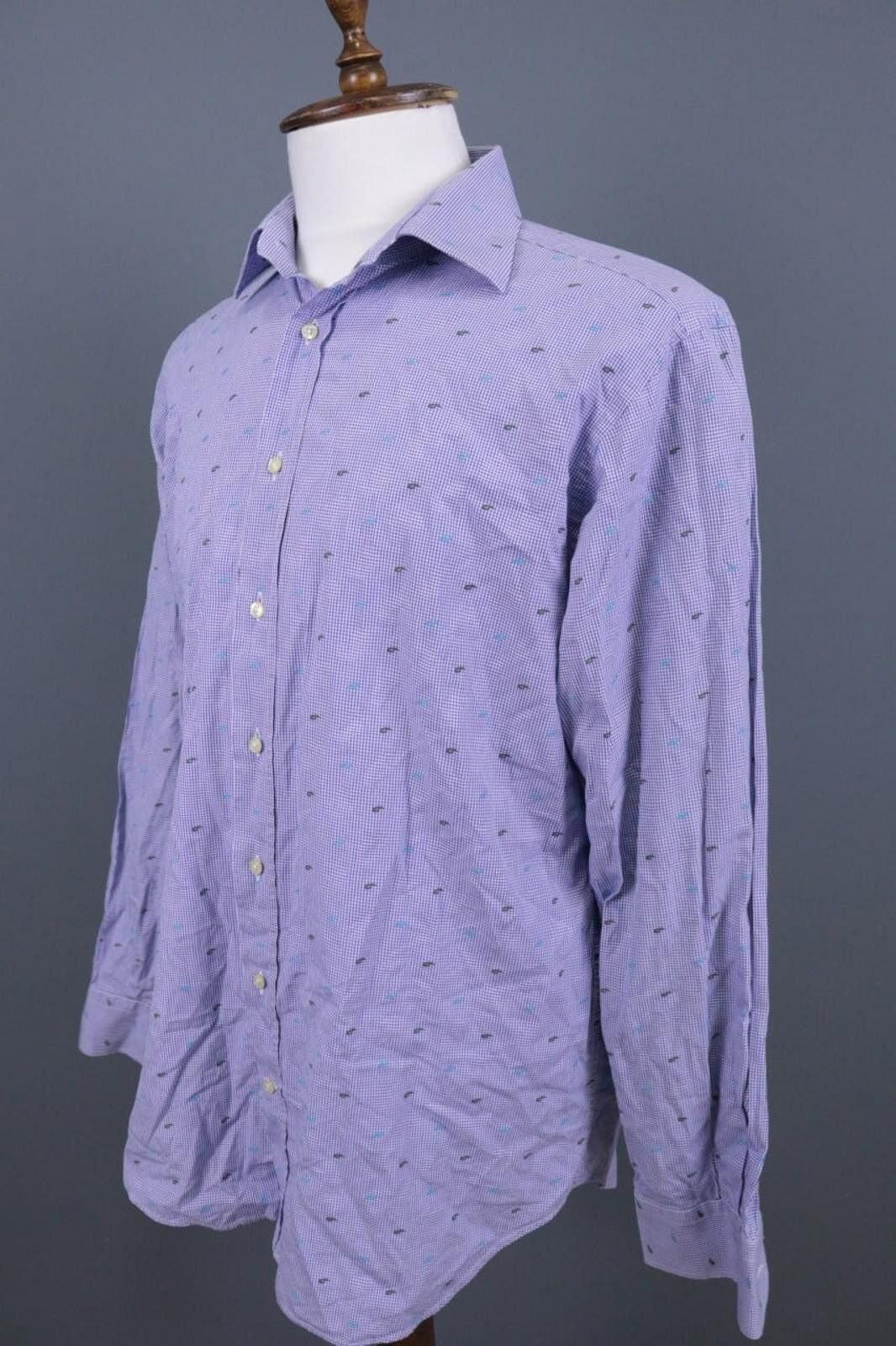 Etro Etro Milano Blue Printed Shirt Size 43 Size US M / EU 48-50 / 2 - 9 Thumbnail